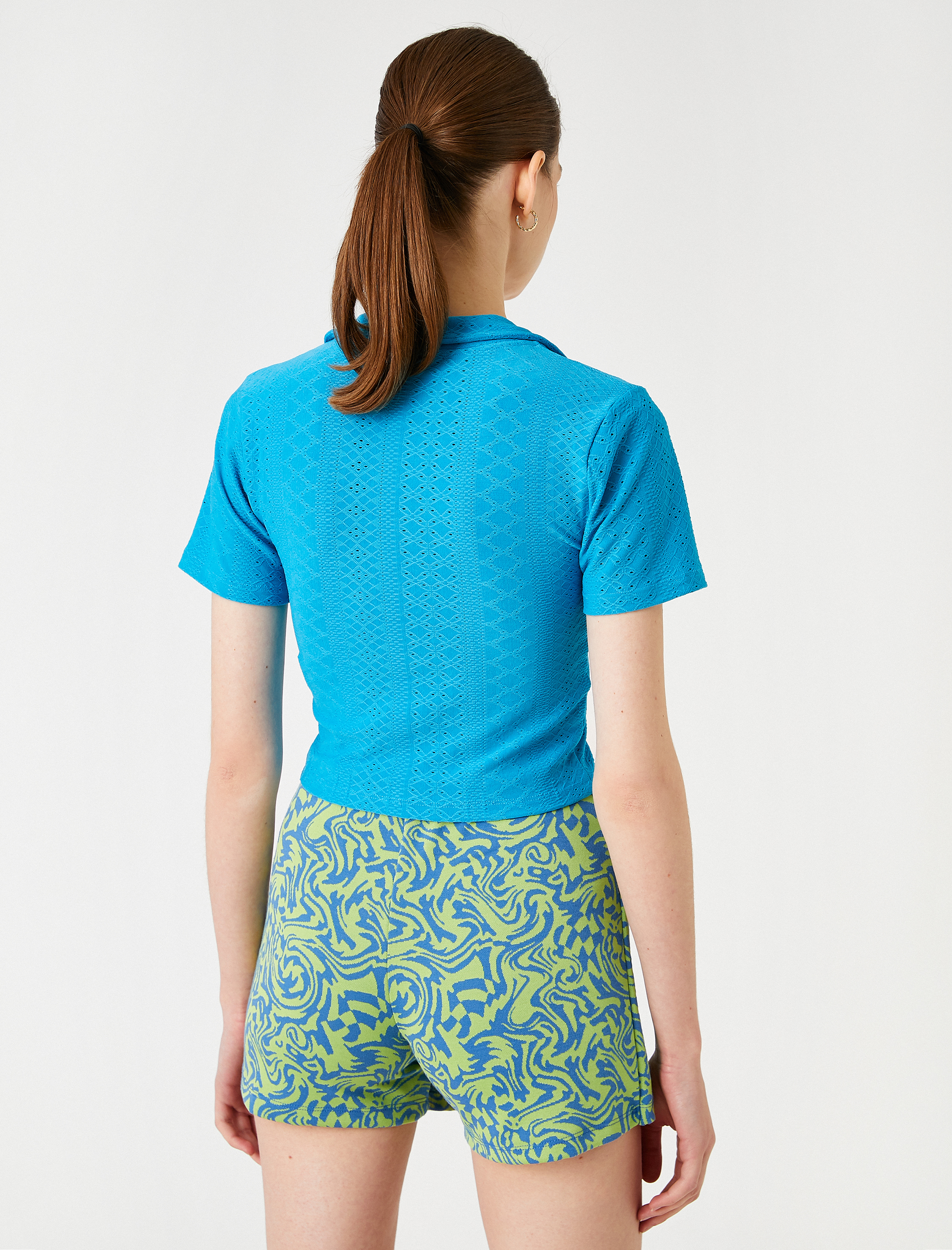   Polo Yaka Tişört Desenli