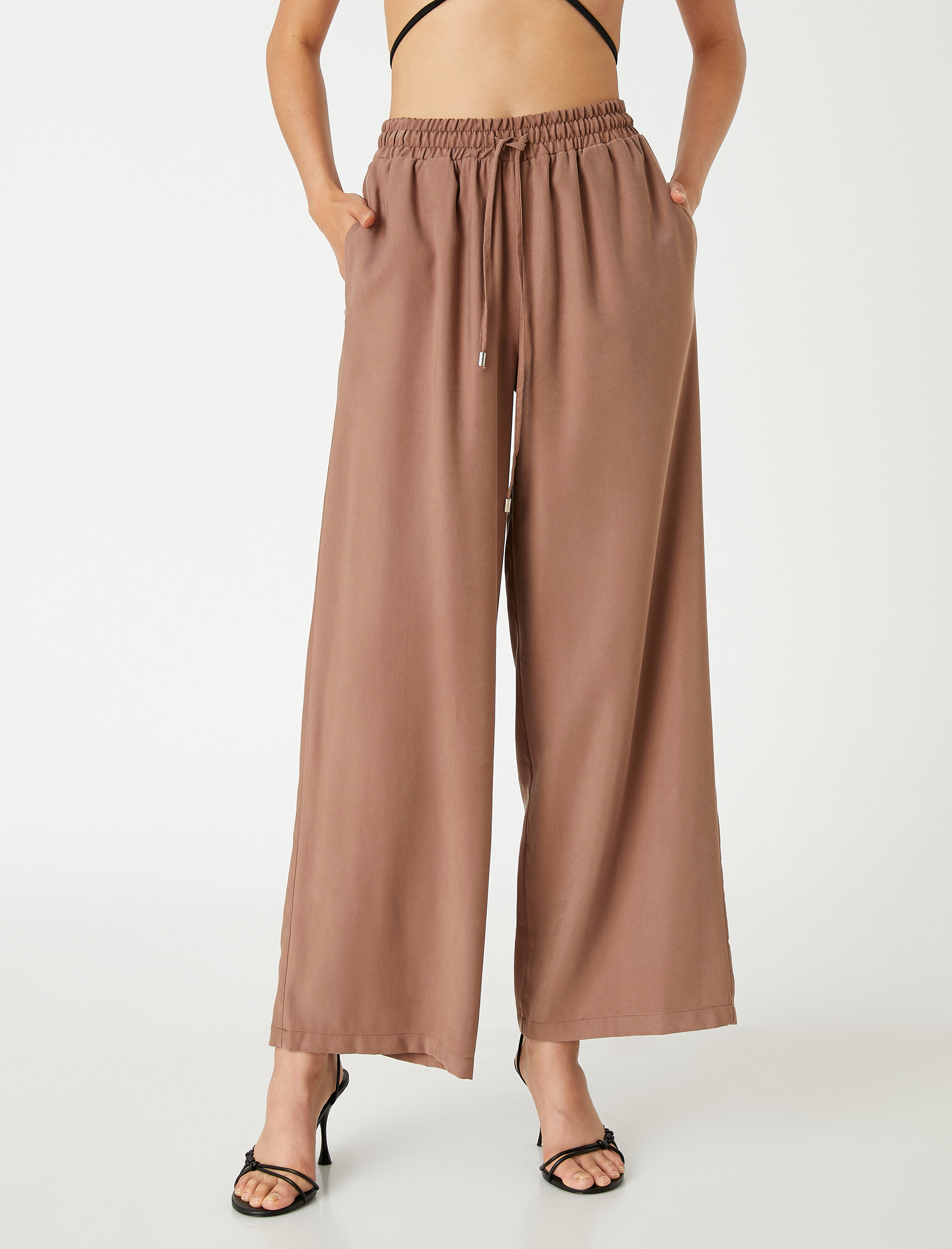   Bol Paça Pantolon Beli Bağlamalı