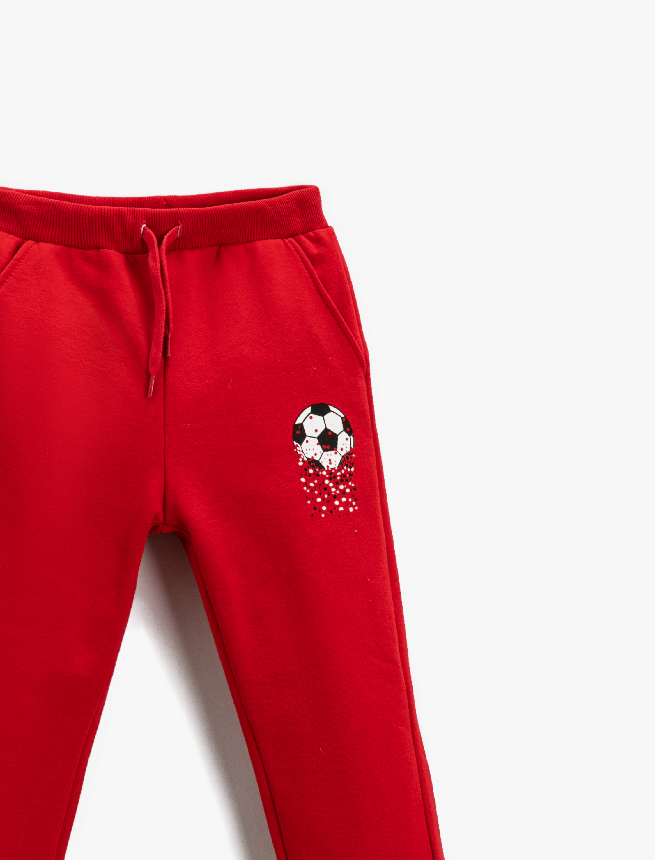  Erkek Çocuk Futbol Topu Baskılı Jogger Eşofman Altı Beli Bağcıklı Cepli