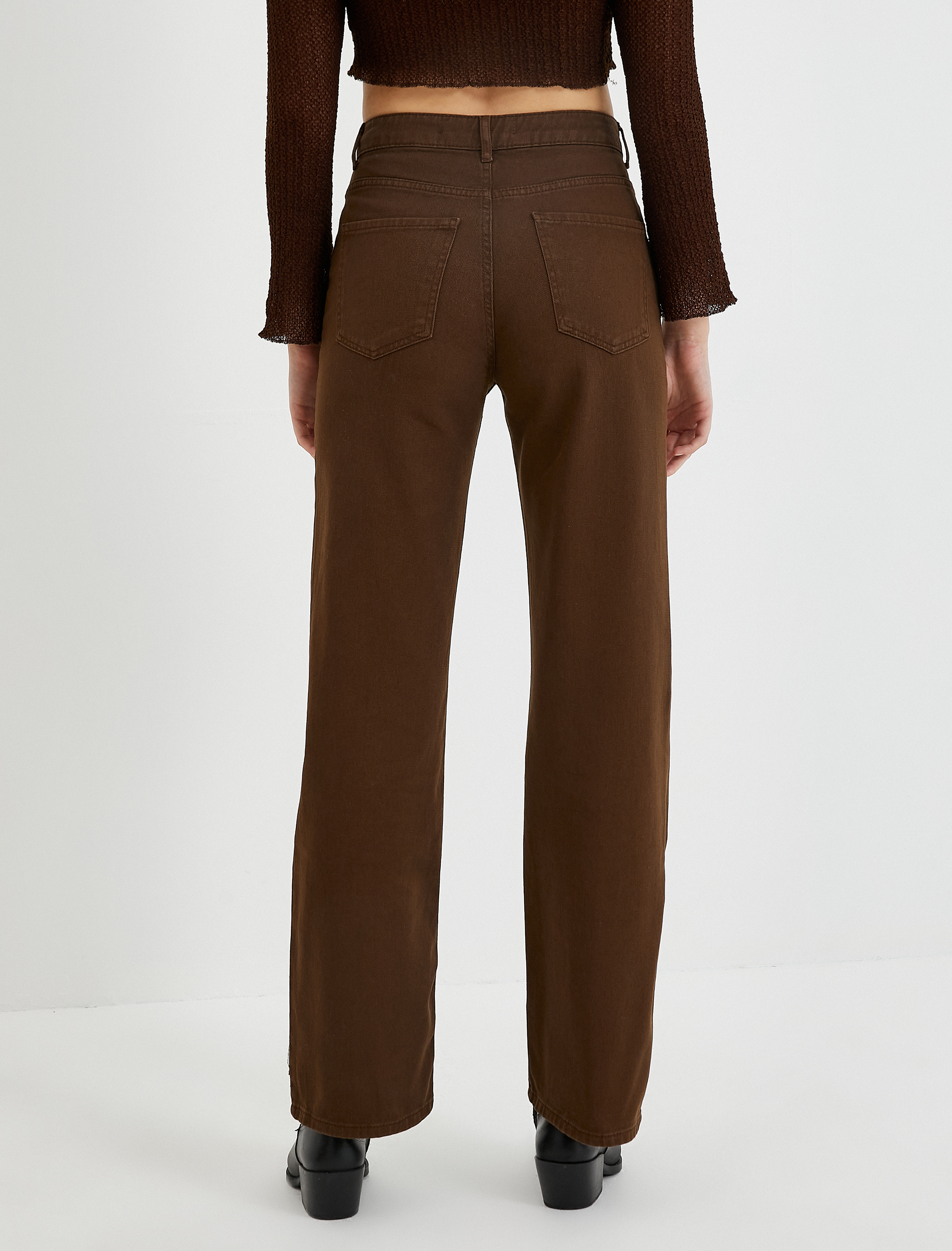   Yüksek Bel Kot Pantolon Dar Uzun Kesim