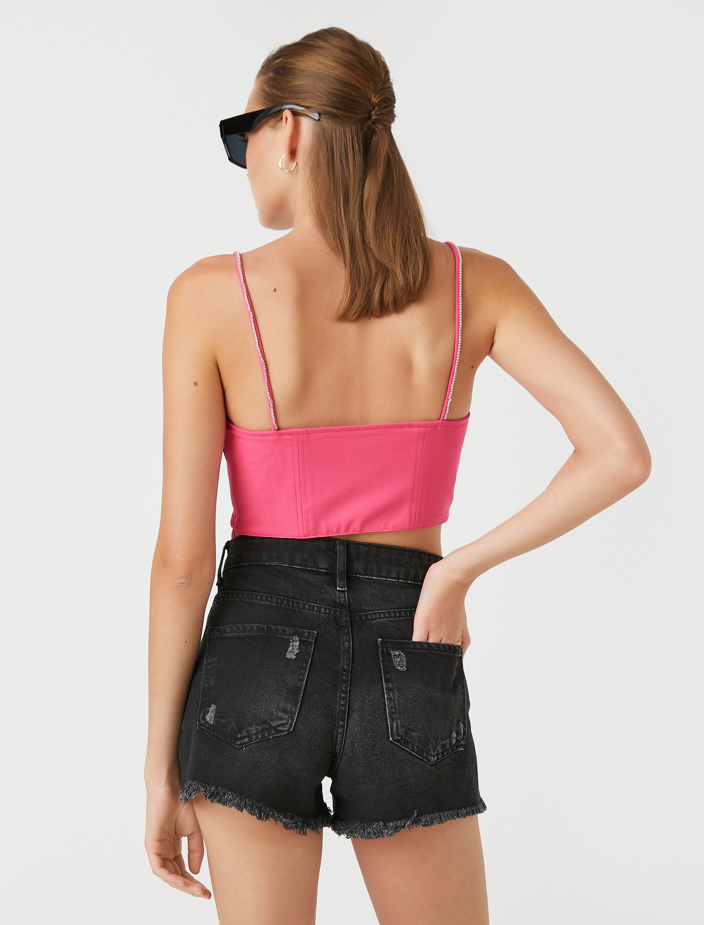   Taş Detaylı Crop Atlet