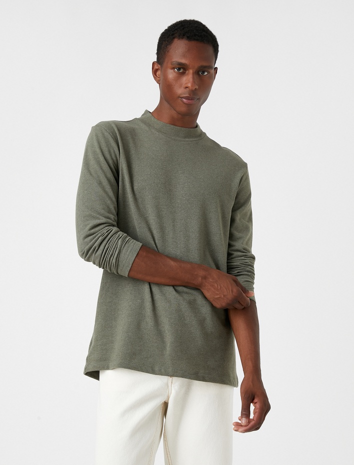  Uzun Kollu Tişört Bisiklet Yaka