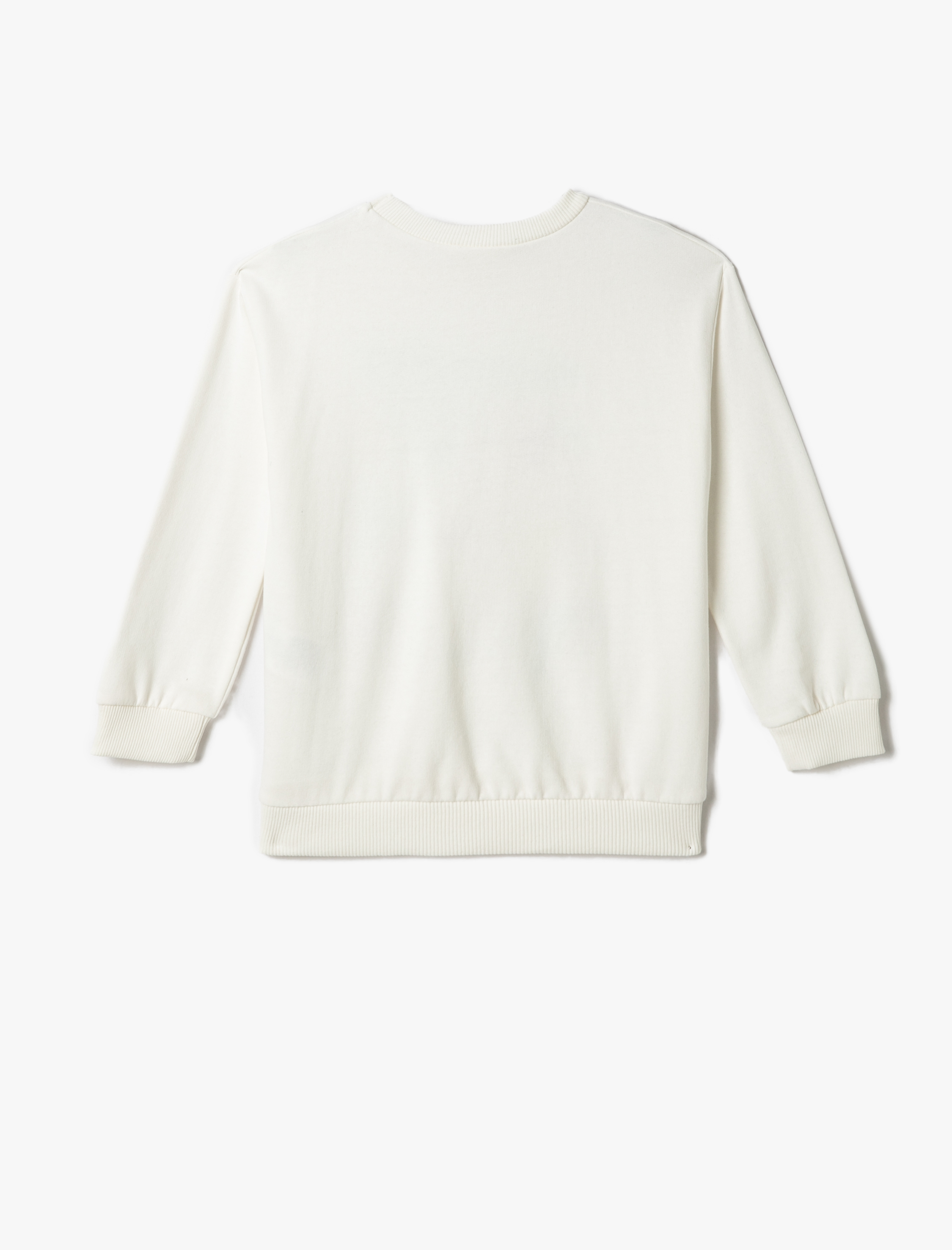  Kız Çocuk Sweatshirt Baskılı Bisiklet Yaka