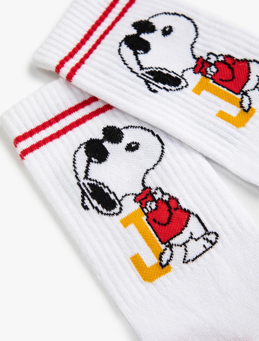  Erkek Snoopy Soket Çorap Lisanslı Baskılı