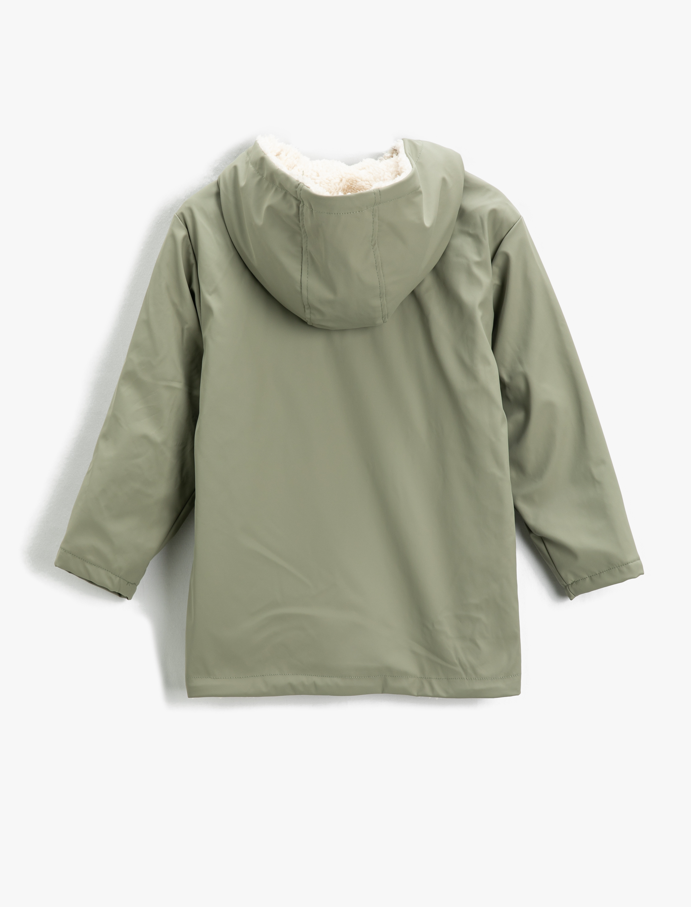  Kız Çocuk Oversize Kapüşonlu Mont Peluş Astarlı Cepli