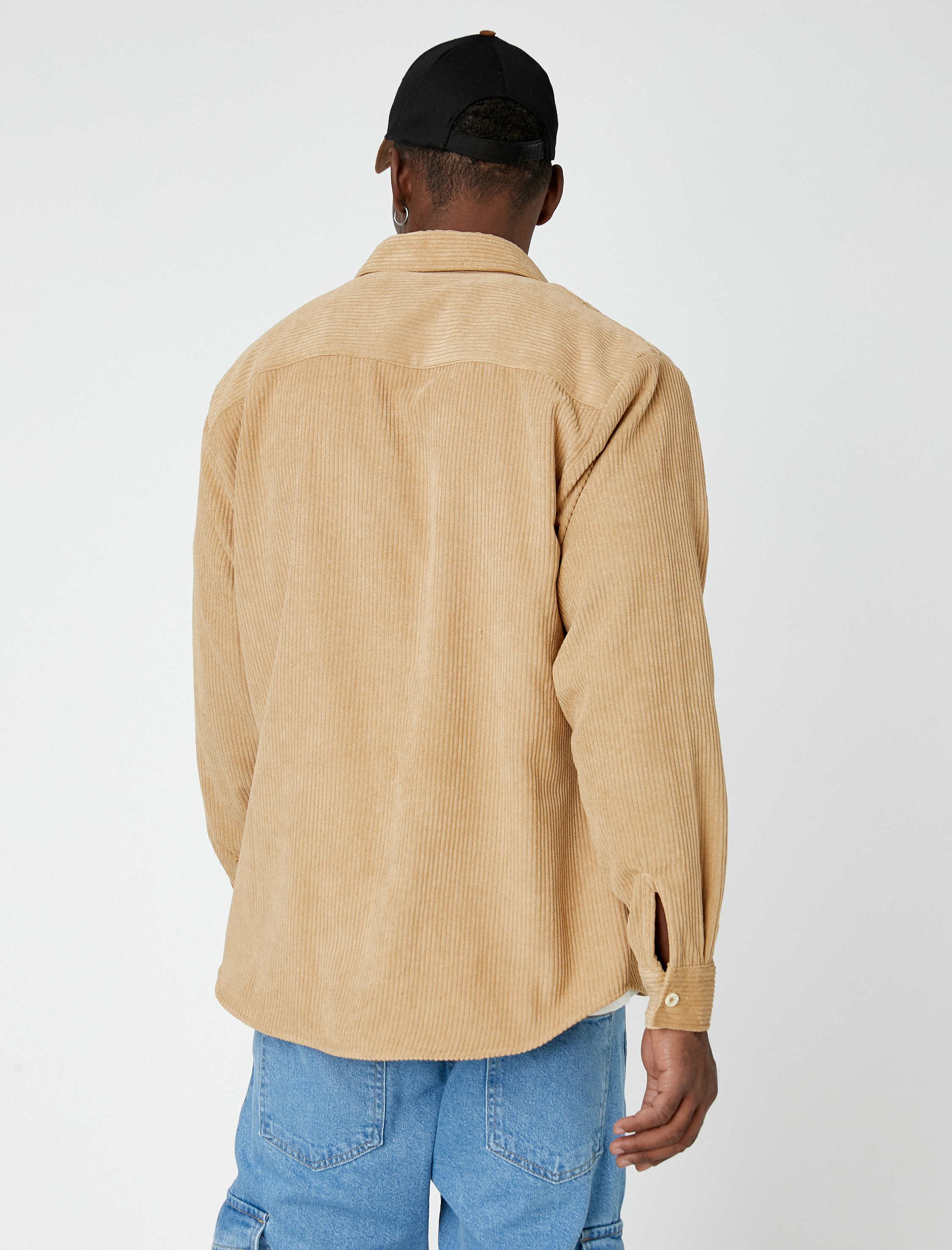   Kadife Gömlek Kışlık Fitilli Klasik Yaka Düğmeli