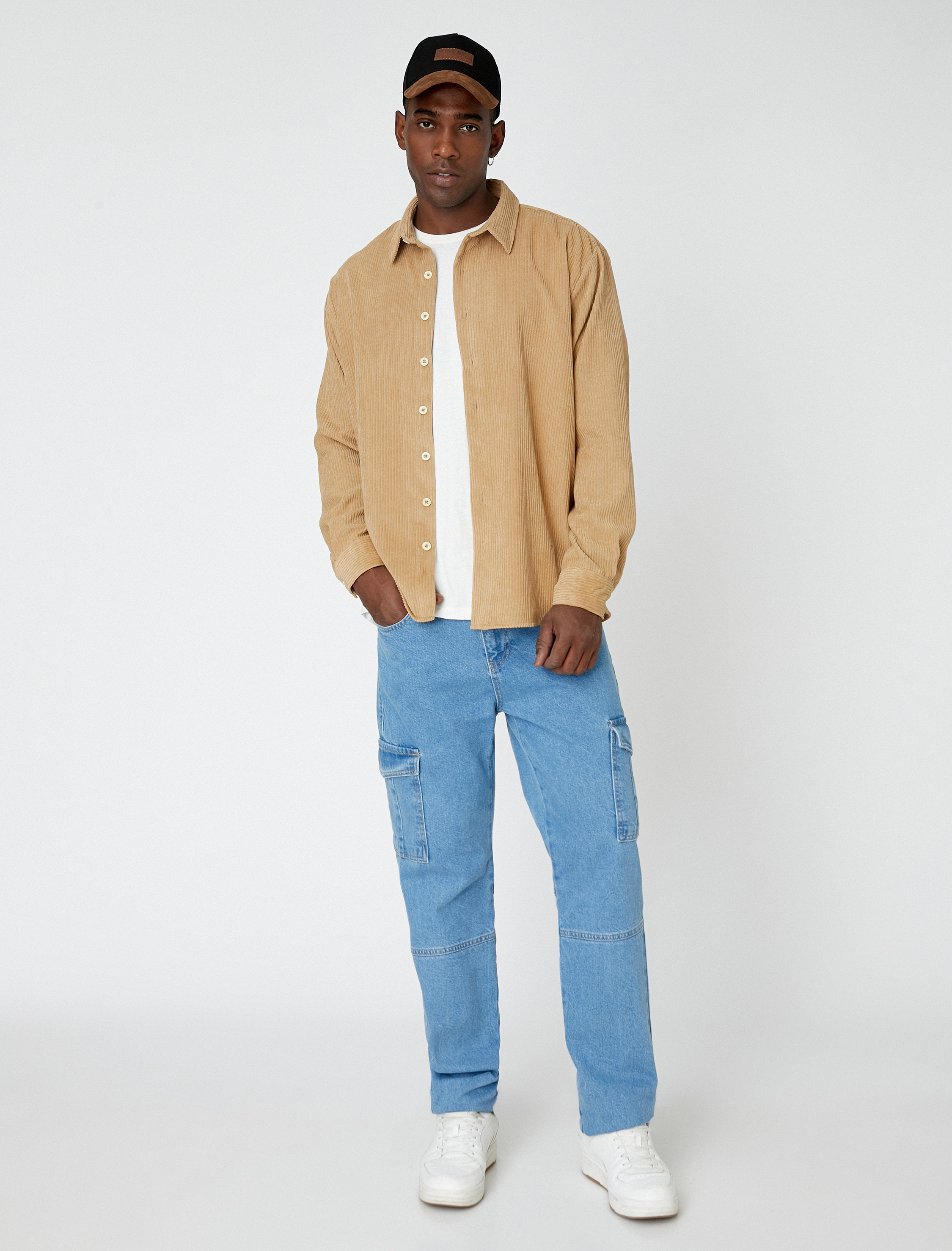   Kadife Gömlek Kışlık Fitilli Klasik Yaka Düğmeli