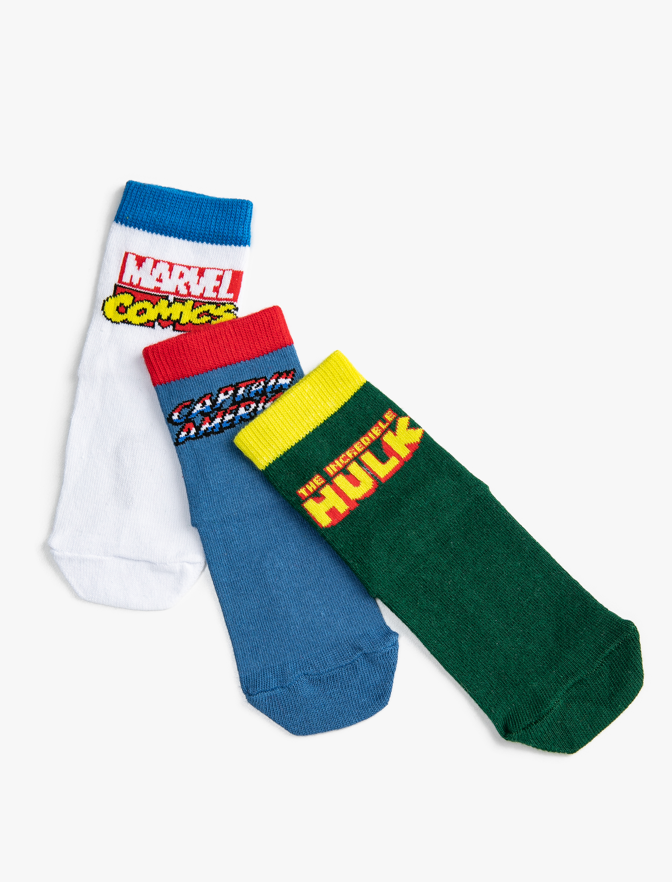  Erkek Çocuk 3'lü Marvel Baskılı Çorap Seti Lisanslı