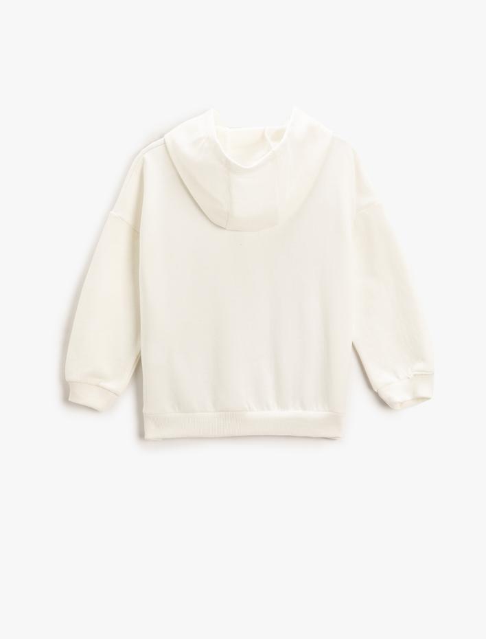 Kız Çocuk Anime Baskılı Kapüşonlu Sweatshirt