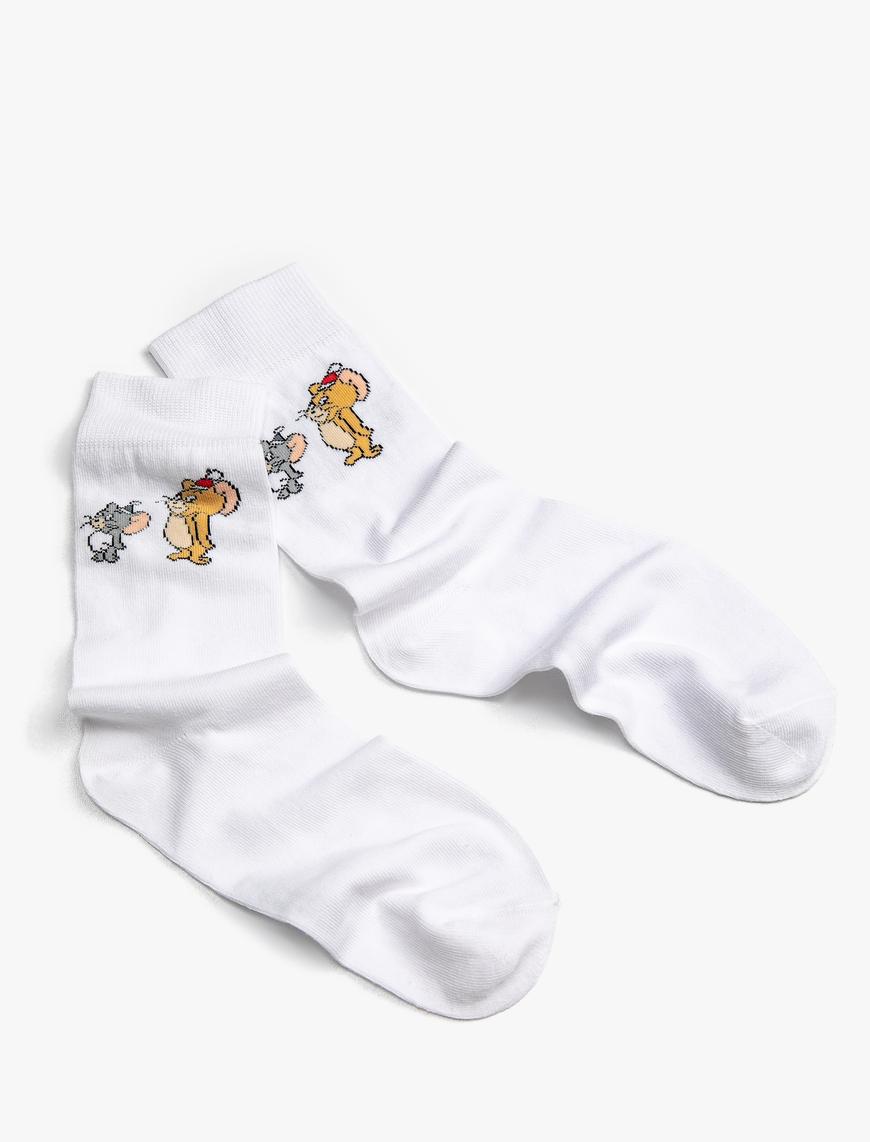  Erkek Tom ve Jerry Çorap Lisanslı Baskılı