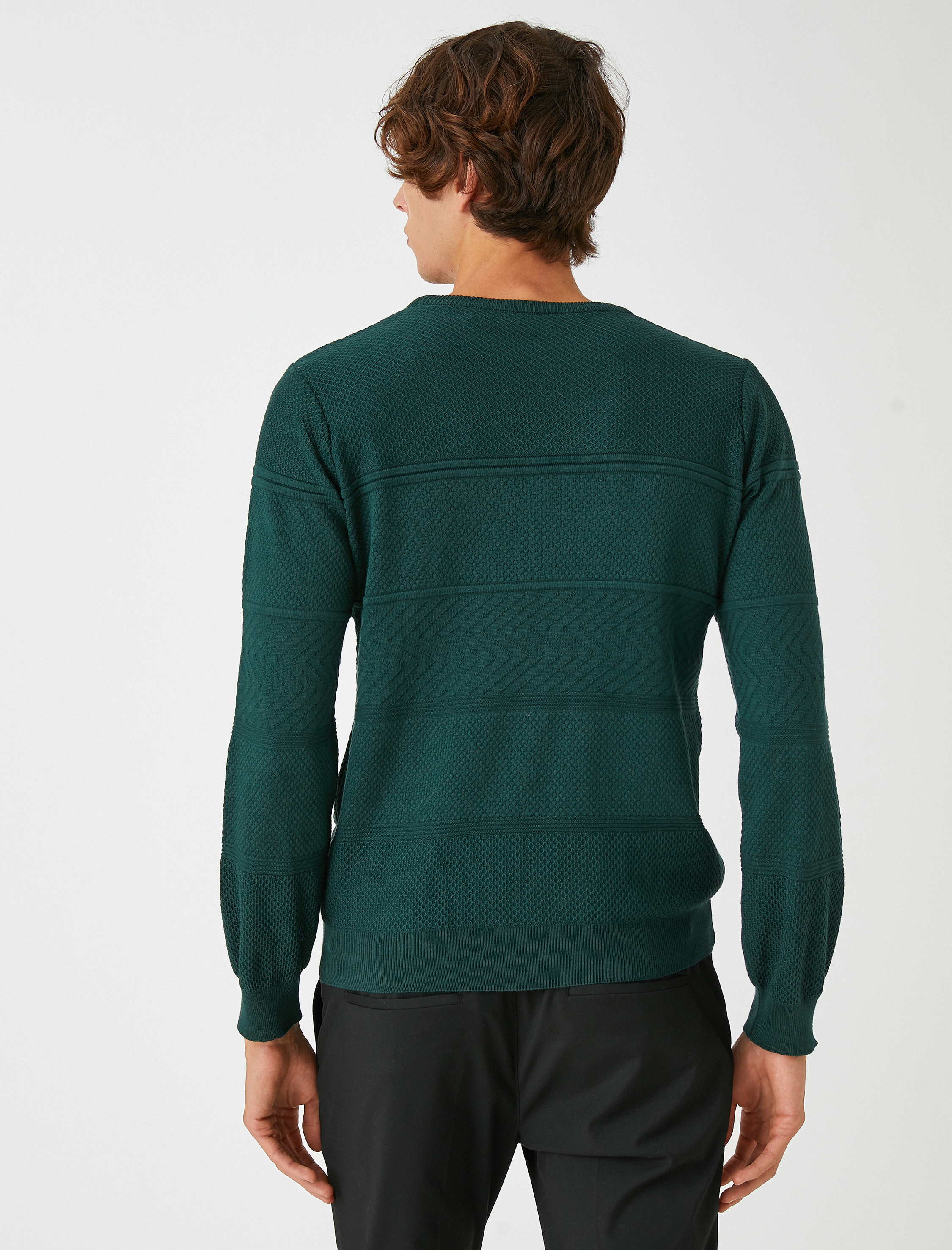   Basic Triko Kazak Bisiklet Yaka