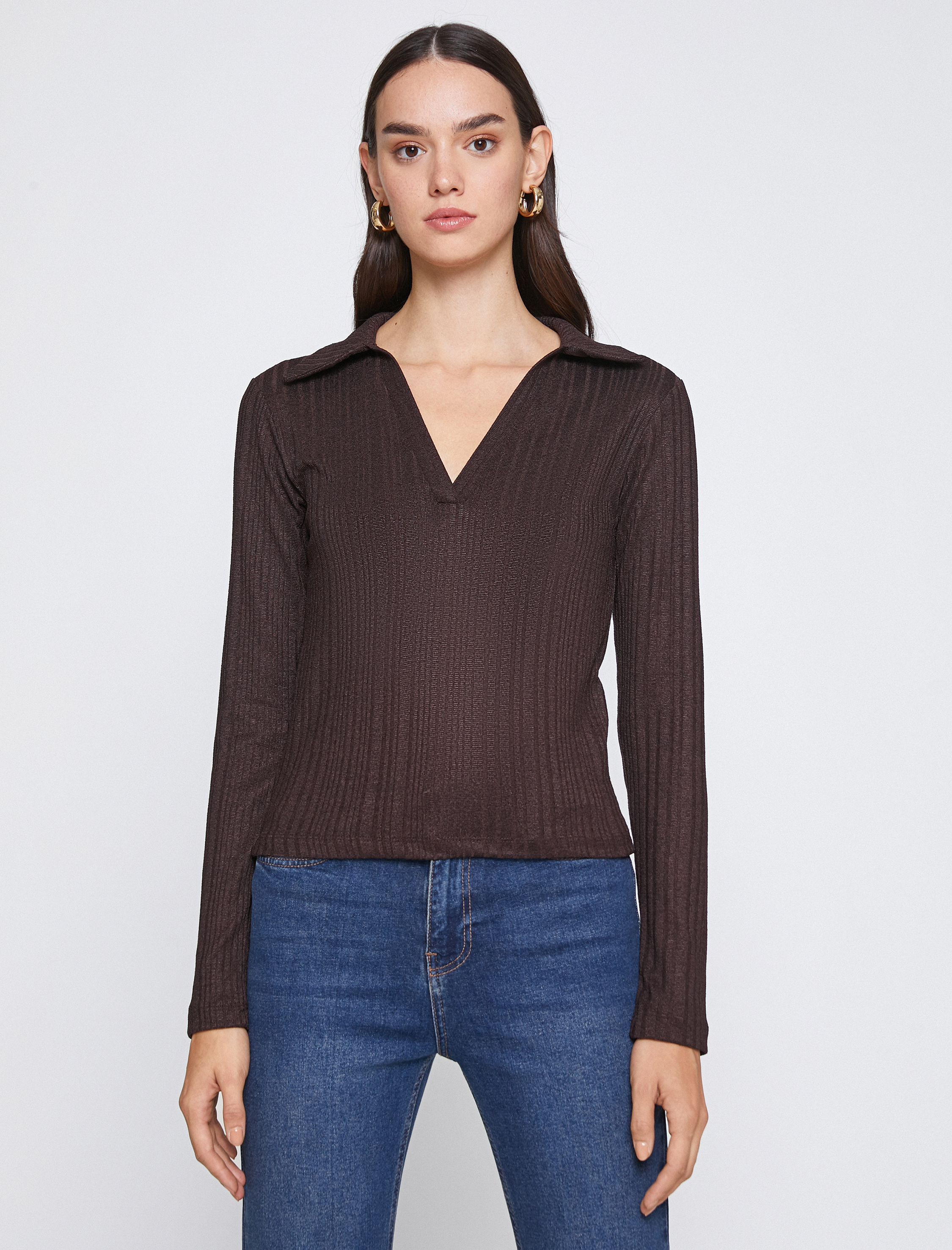   Polo Yaka Tişört Uzun Kollu