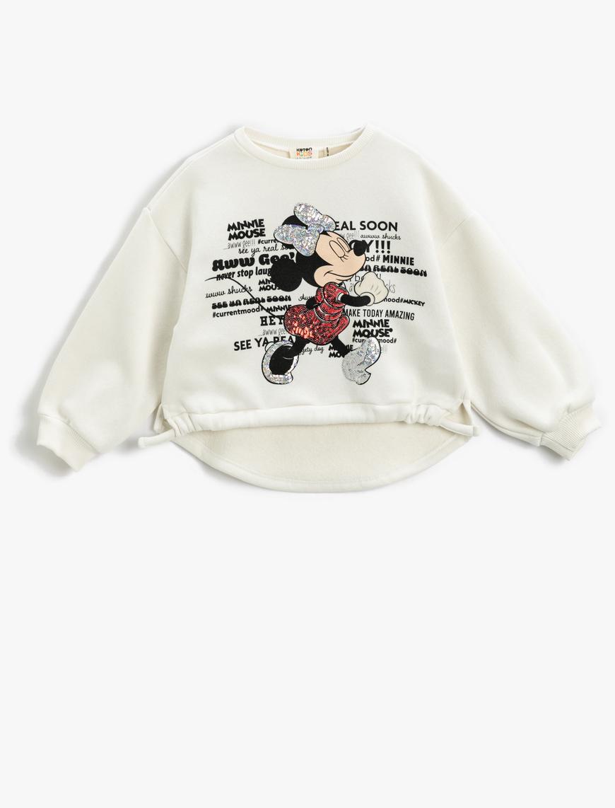  Kız Çocuk Minnie Mouse Baskılı Lisanslı Sweatshirt