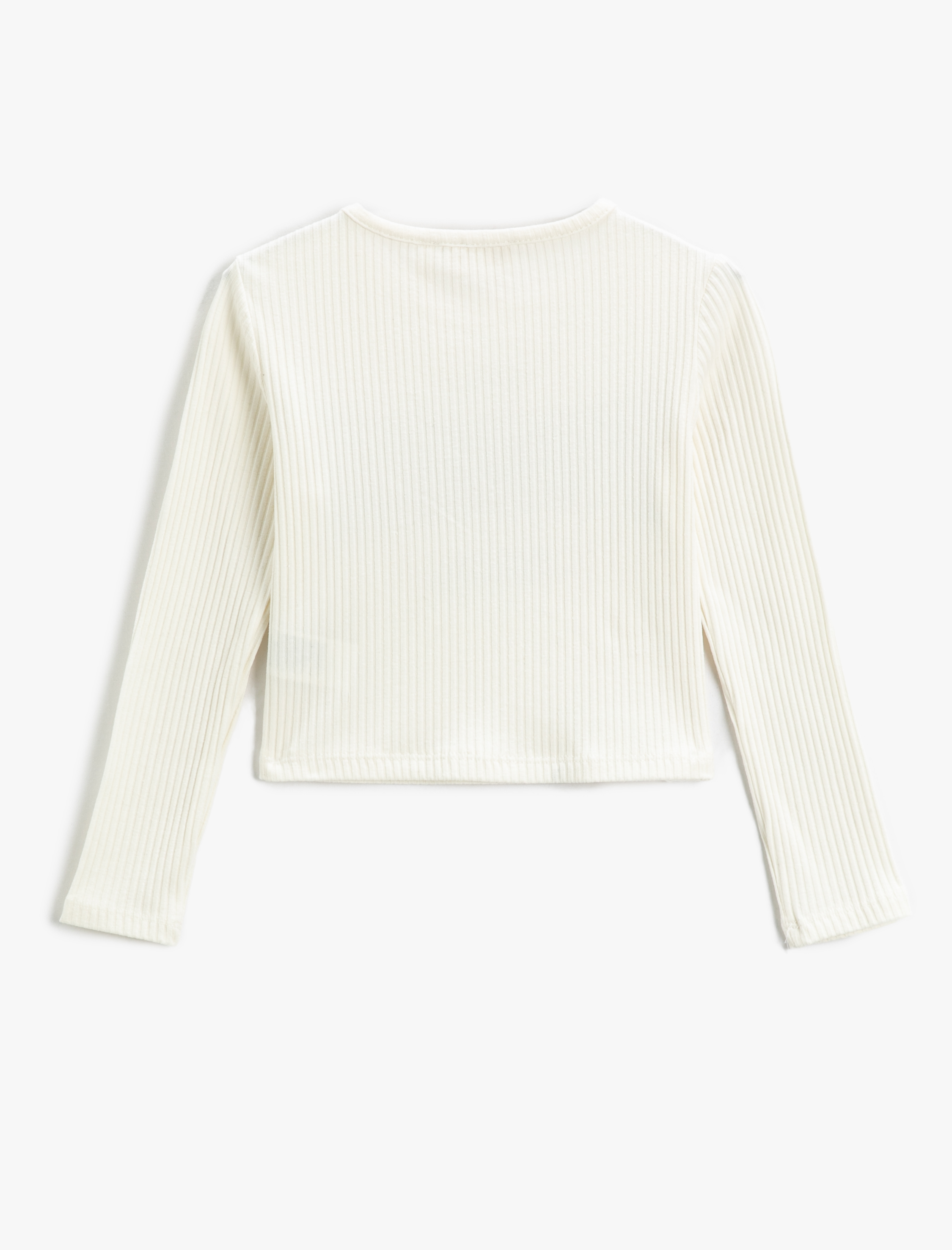  Kız Çocuk Crop Uzun Kollu Tişört Ribanalı