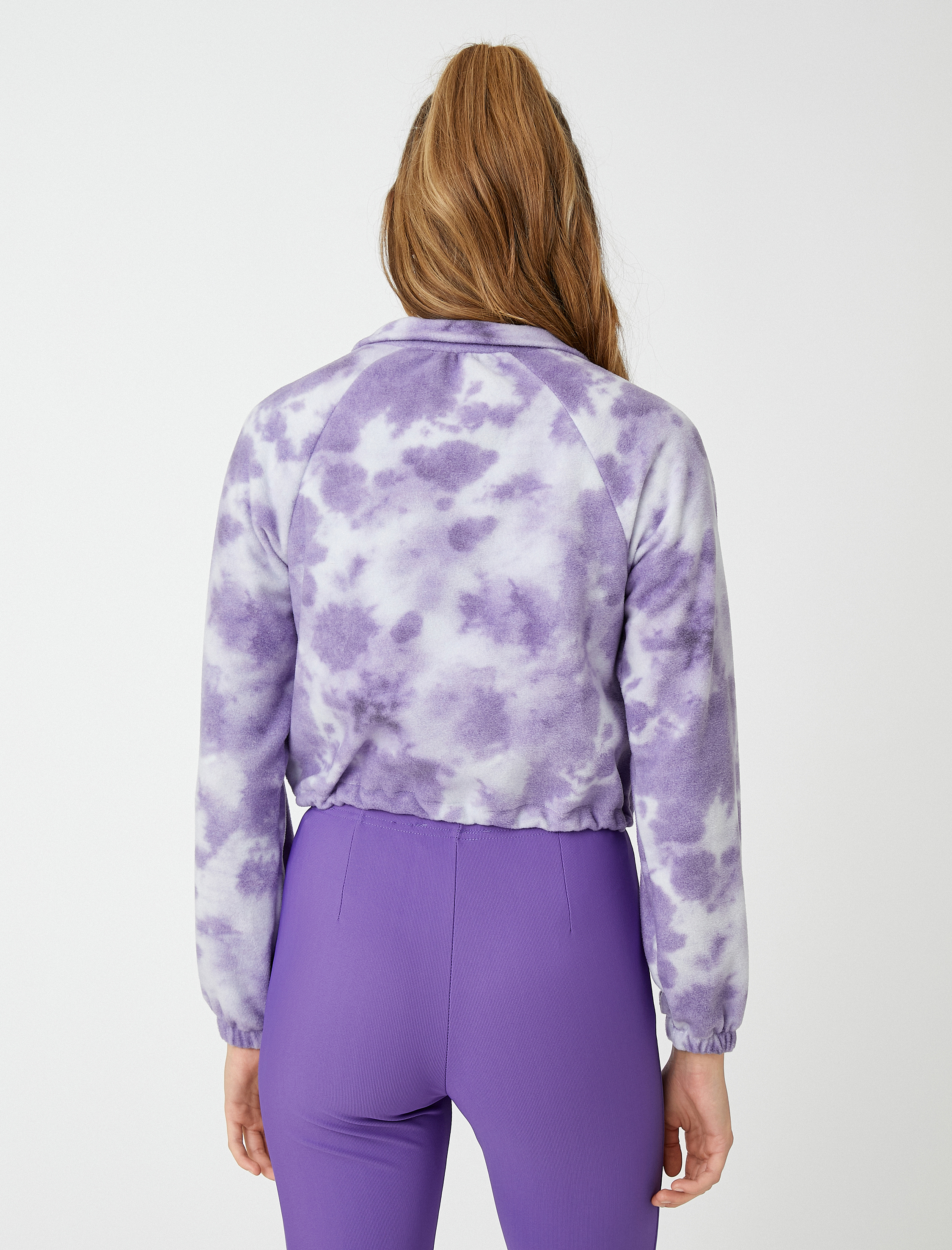   Polar Sweatshirt Crop Dik Yaka Fermuarlı