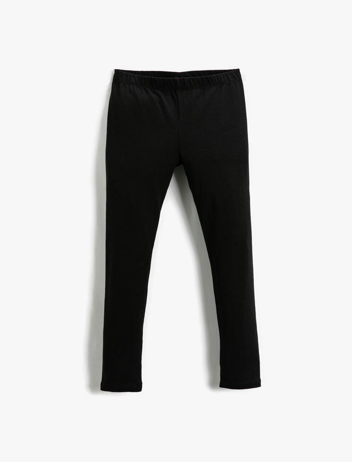 Kız Çocuk Basic Tayt Beli Lastikli Pamuklu