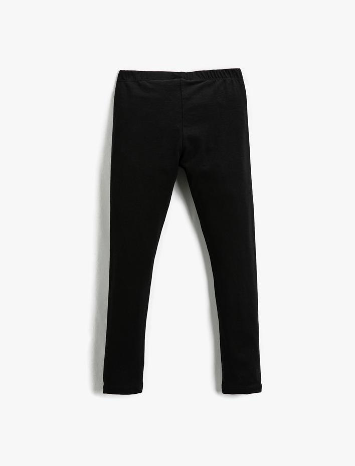 Kız Çocuk Basic Tayt Beli Lastikli Pamuklu