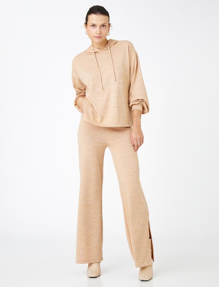  Yırtmaçlı Pantolon Beli Lastikli