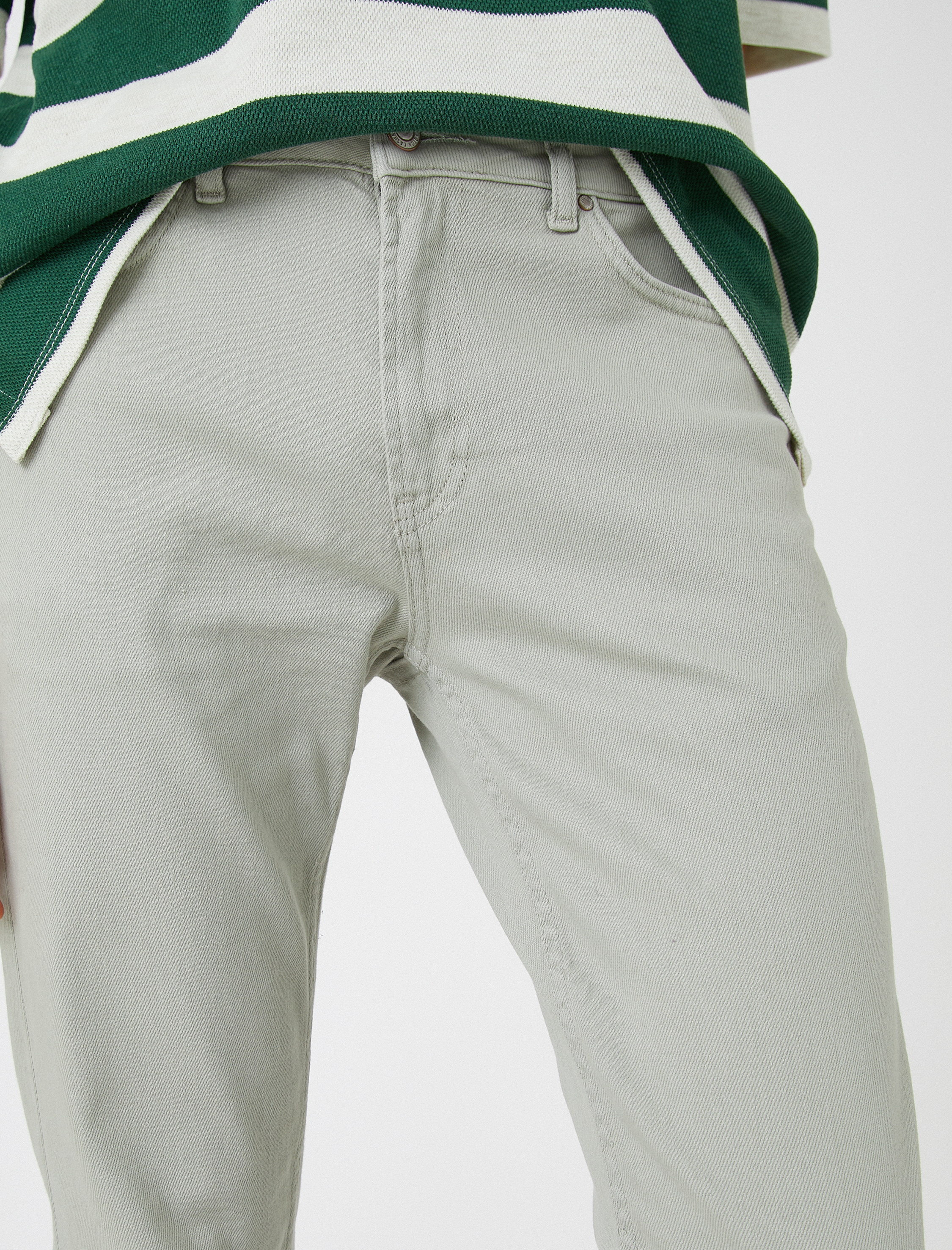   Basic Gabardin Pantolon 5 Cep Düğme Detaylı