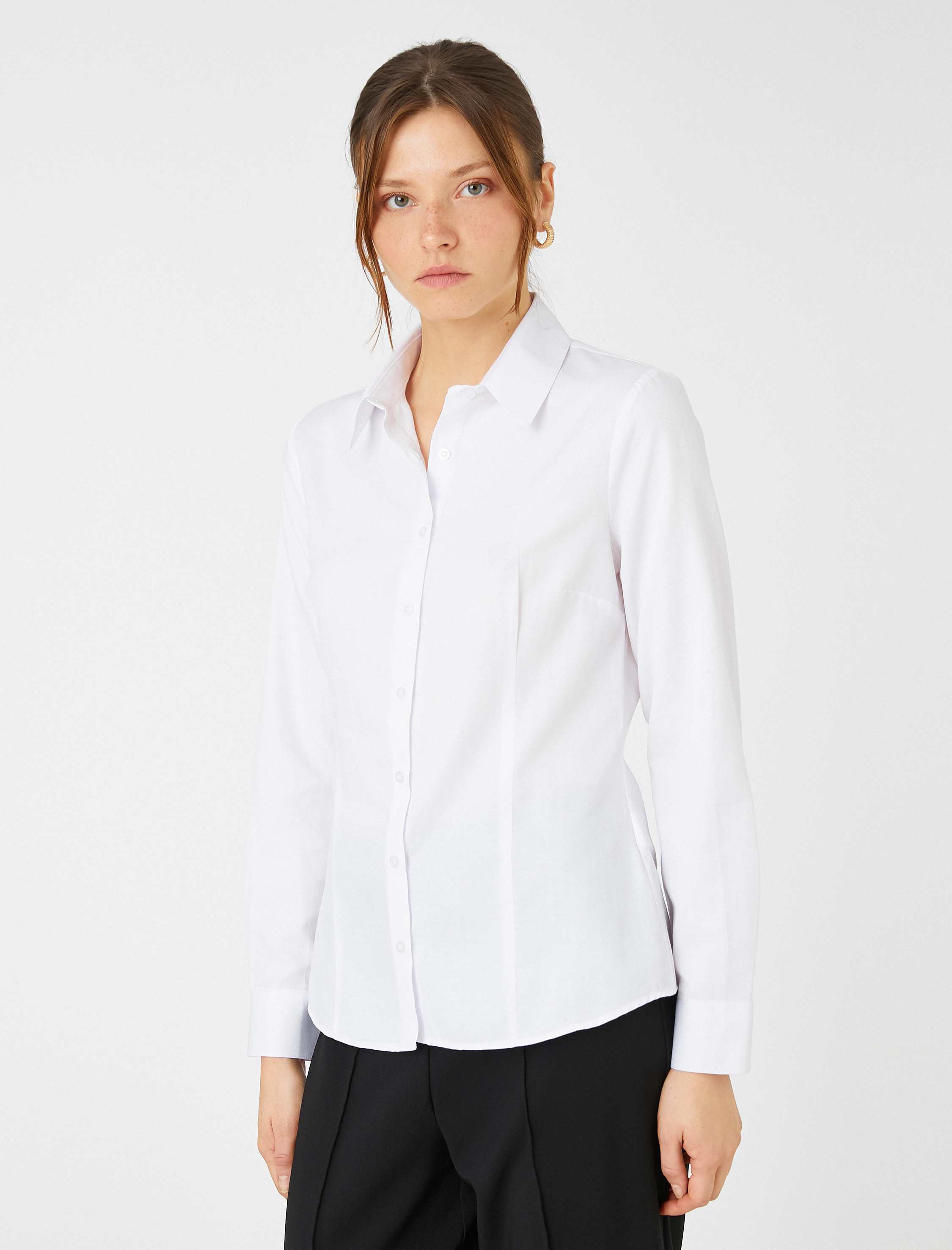   Basic Gömlek Düğmeli Uzun Kollu