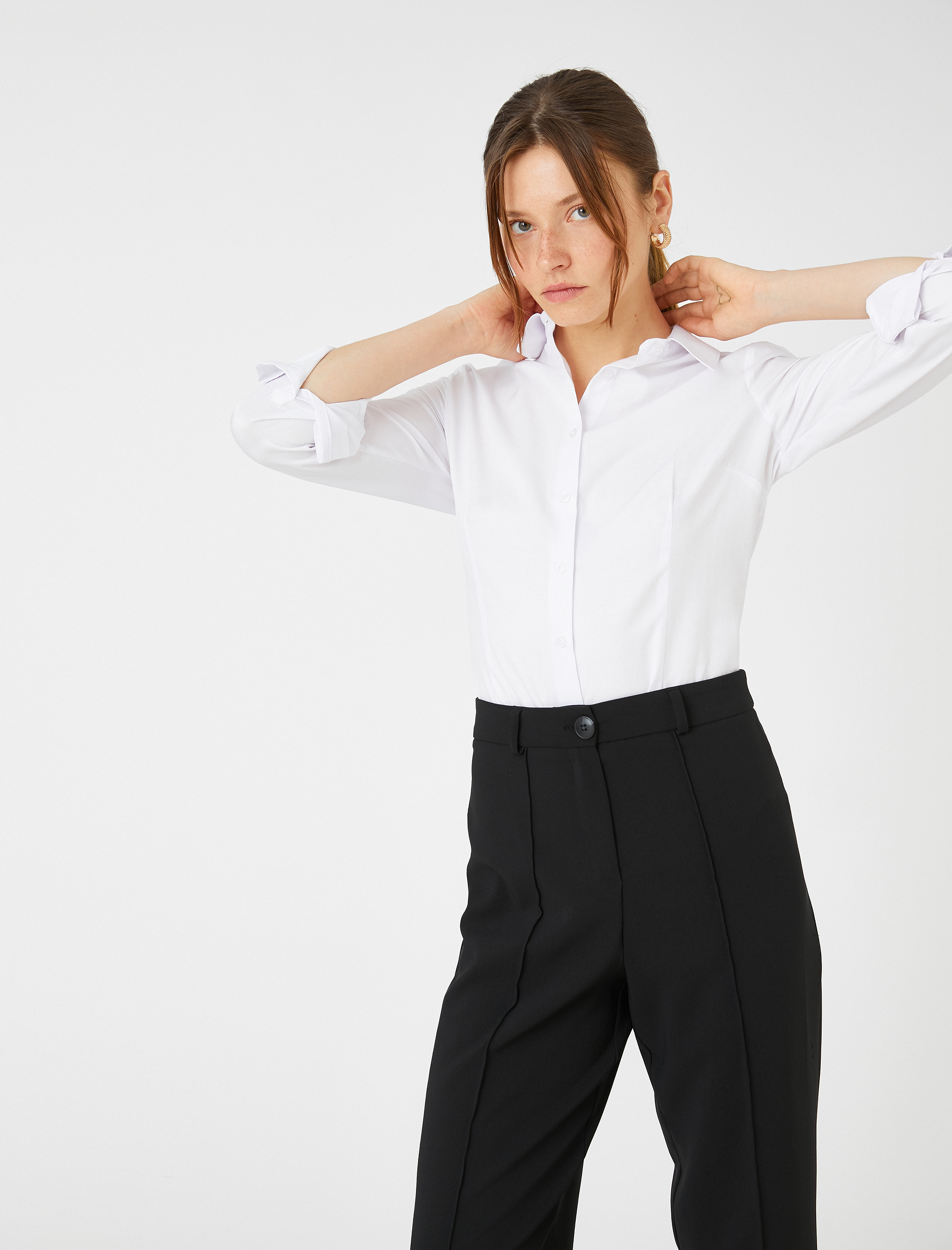   Basic Gömlek Düğmeli Uzun Kollu