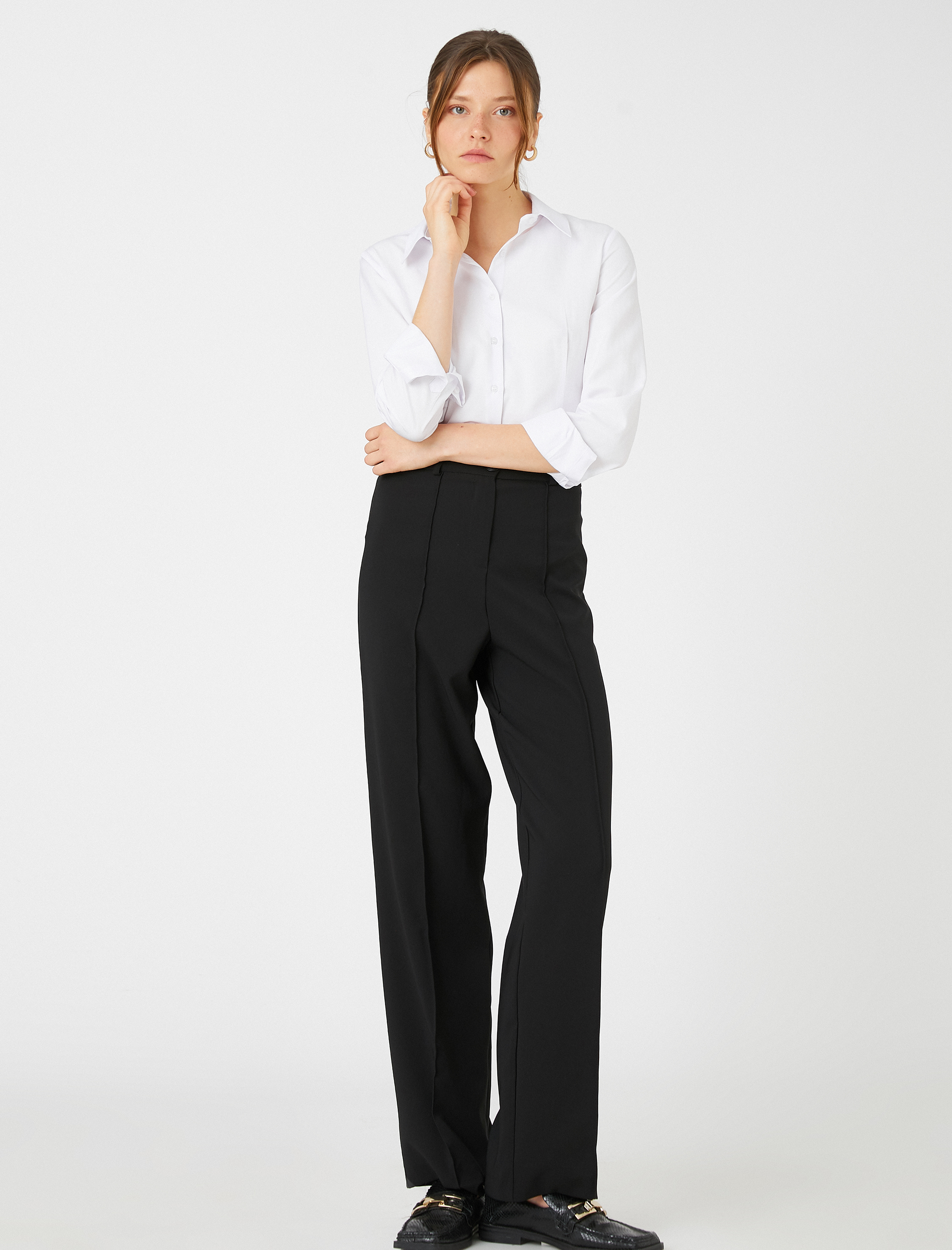   Basic Gömlek Düğmeli Uzun Kollu