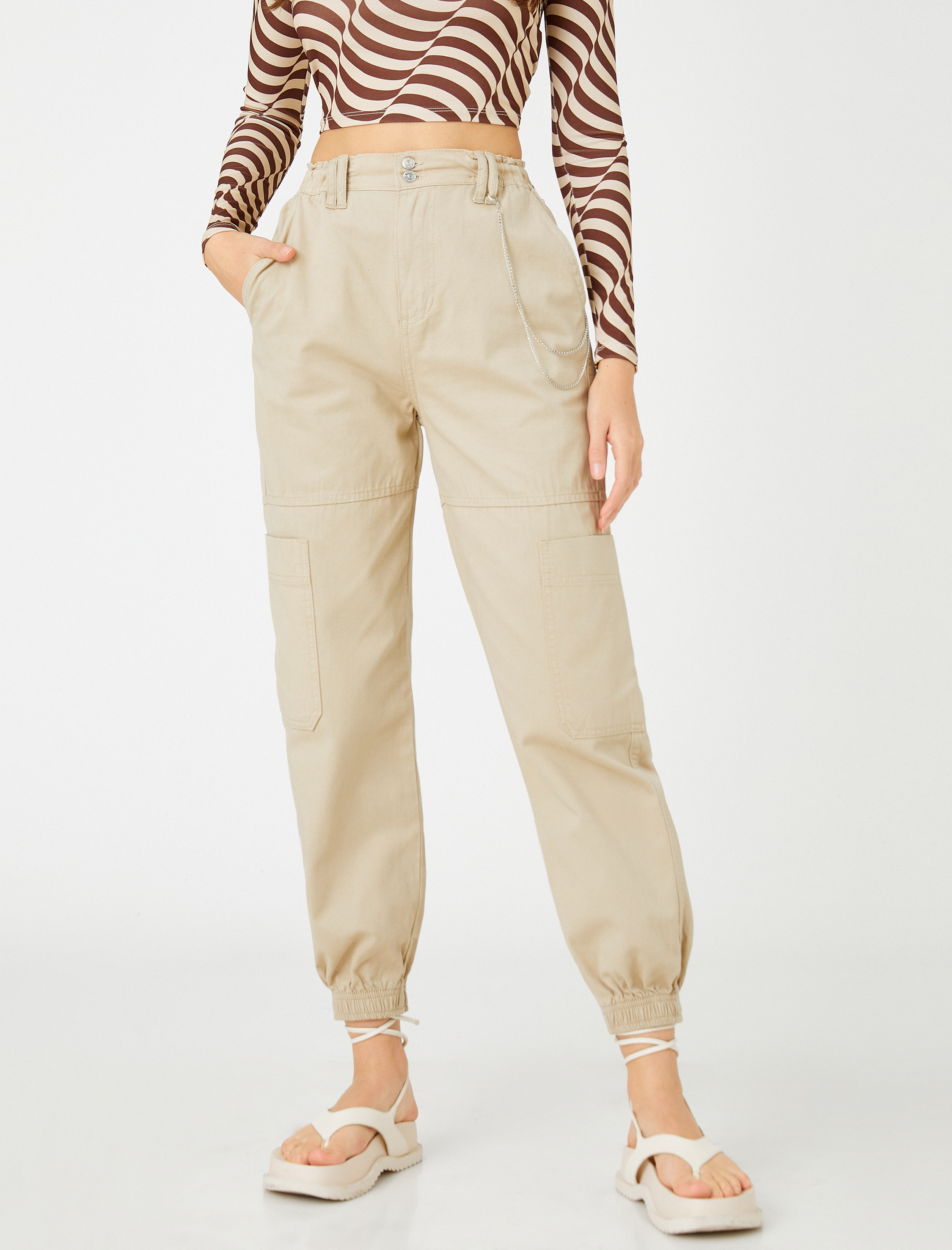   Jogger Pantolon Zincir Detaylı