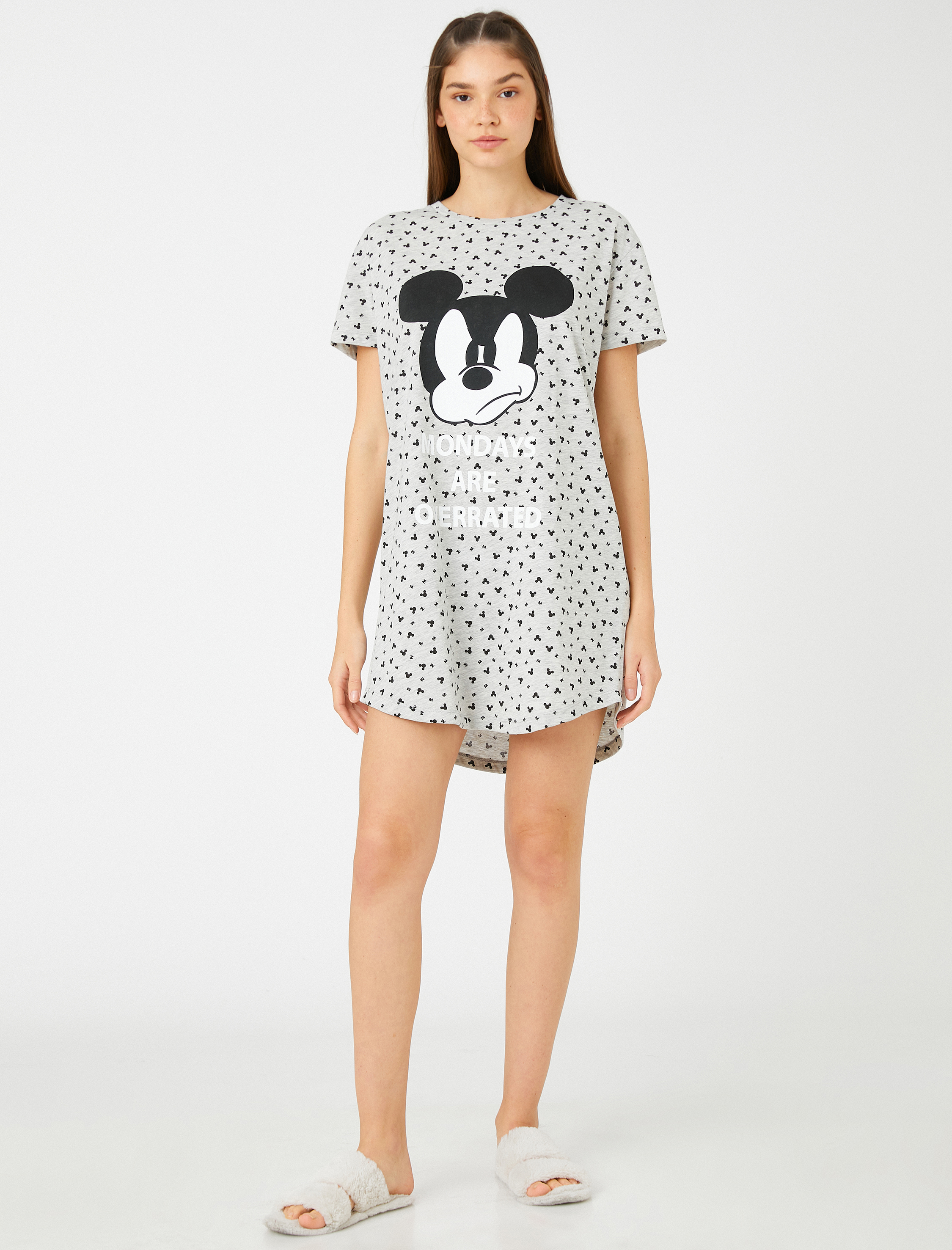   Mickey Mouse Baskılı Gecelik Kısa Kollu Disney Lisanslı