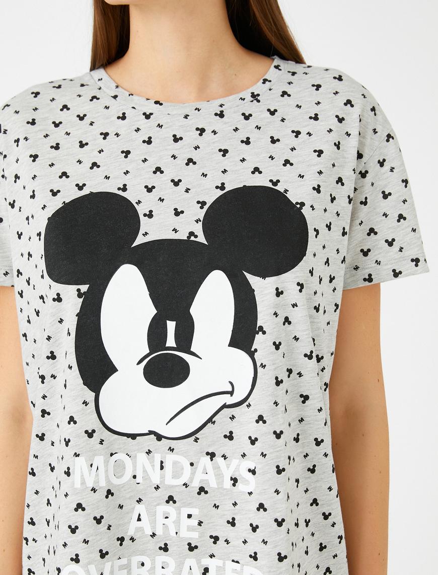   Mickey Mouse Baskılı Gecelik Kısa Kollu Disney Lisanslı