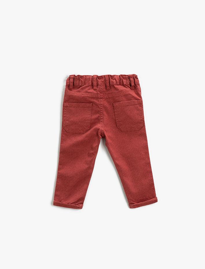 Kız Bebek Kanvas Mom Fit Pantolon Beli Lastikli Cepli Pamuklu