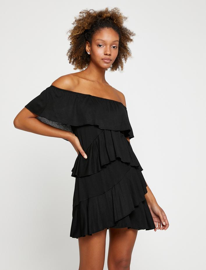  Mini Tulum Omzu Açık Fırfır Detaylı