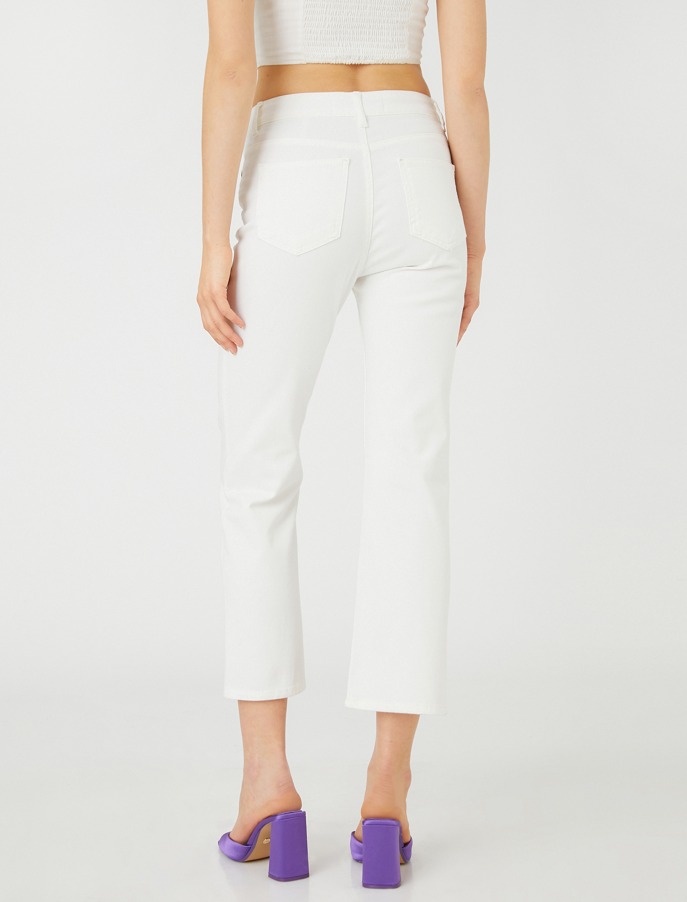   Dar Kesim Crop İspanyol Paça Bootcut Jean Pantolon - Kick Flare Jean
