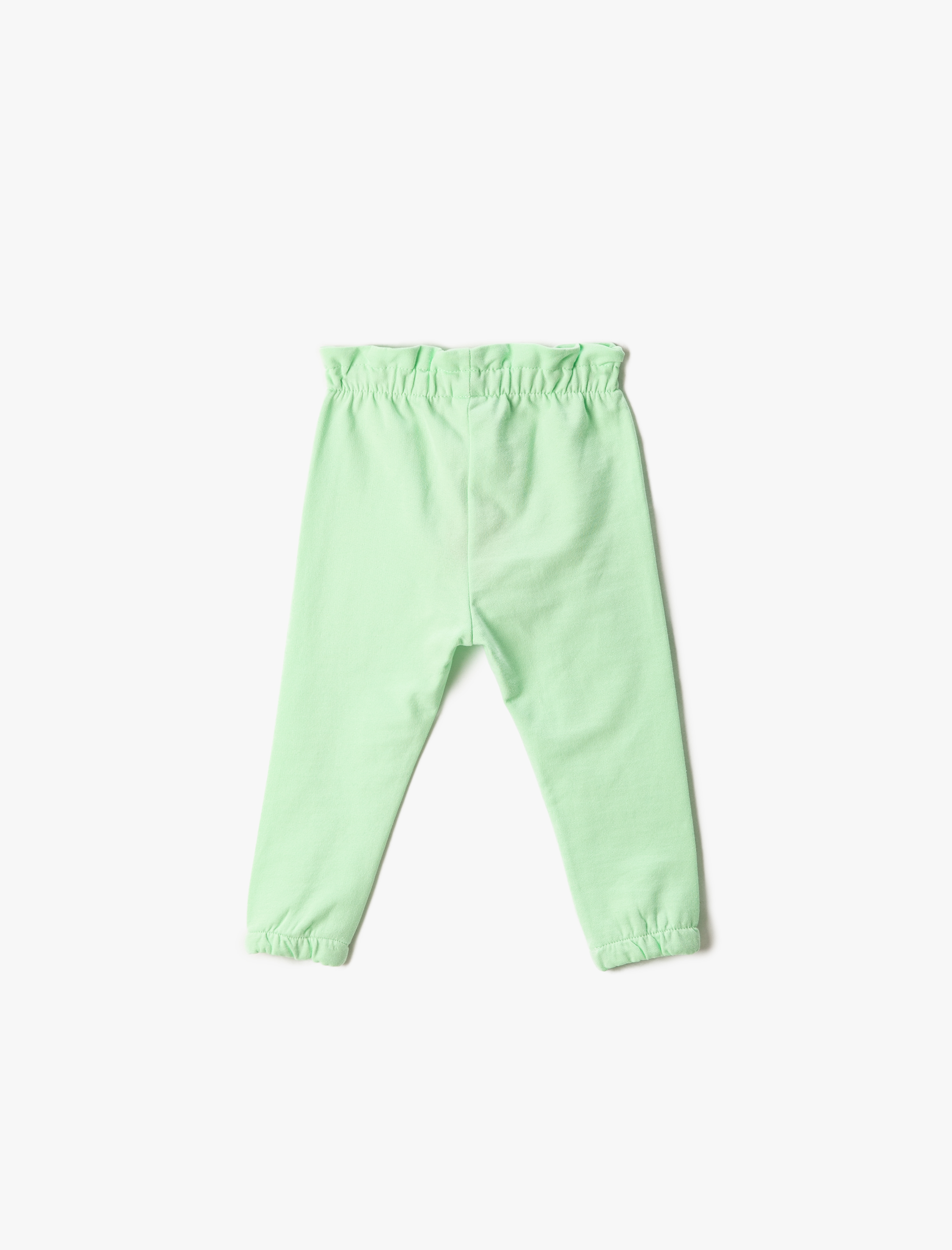  Kız Bebek Basic Jogger Eşofman Altı Beli Büzgülü Lastikli Şardonlu