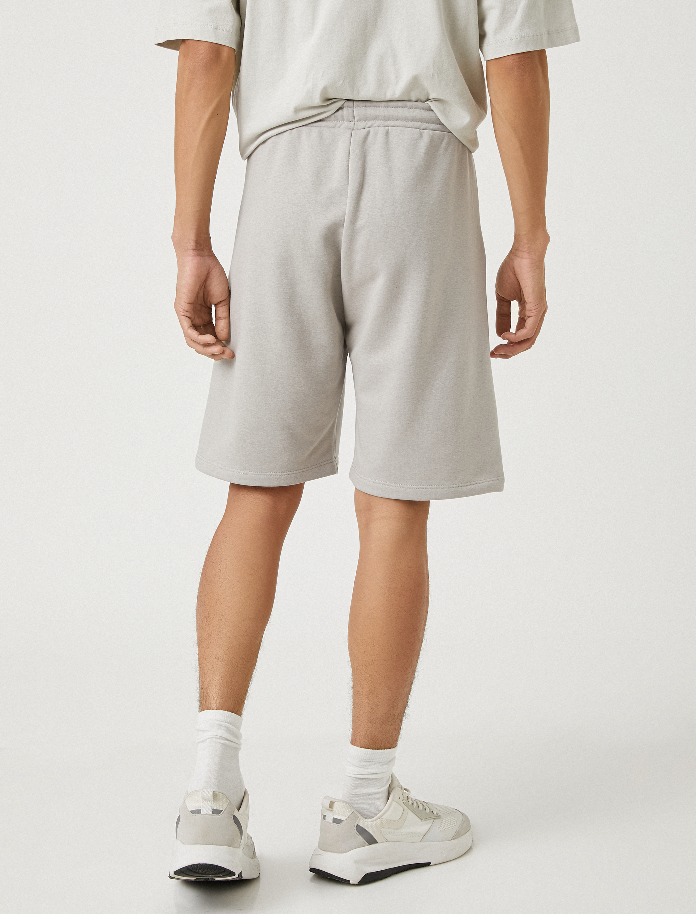   Basic Şort Beli Bağcıklı Slogan Etiket Baskılı Cepli