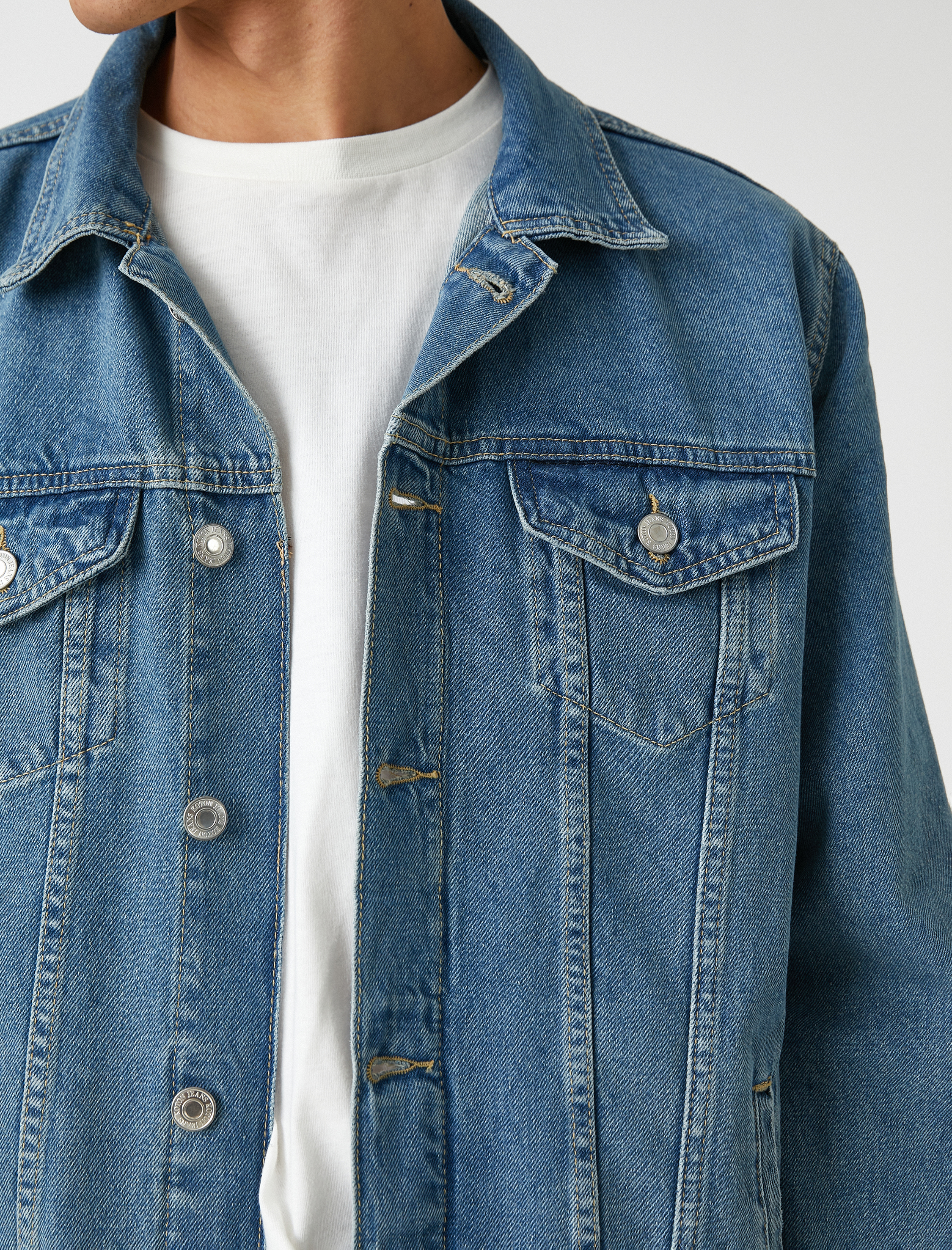   Basic Kot Ceket Düğme Detaylı Cepli Klasik Yaka