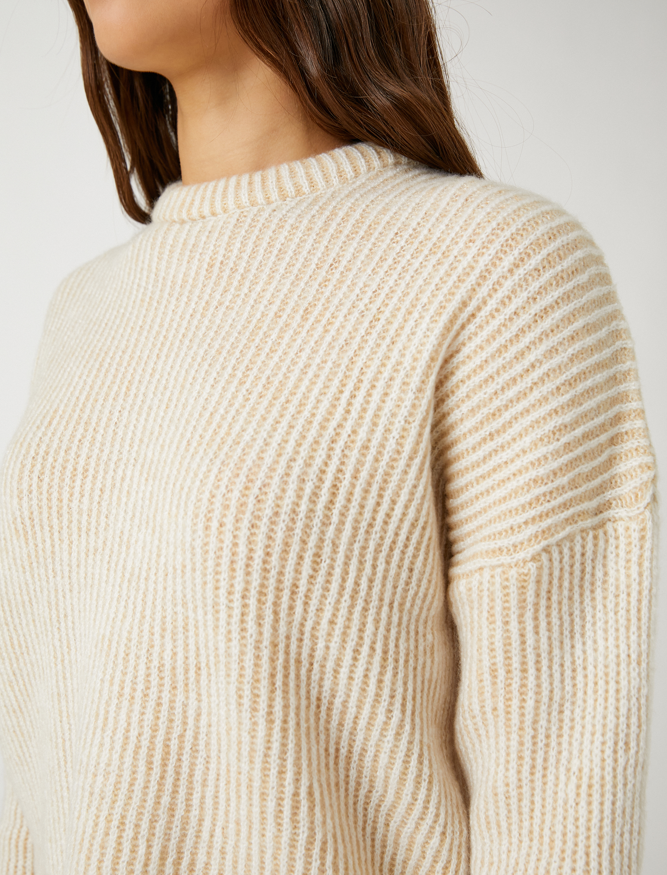   Örgü Triko Kazak Bisiklet Yaka Uzun Kollu