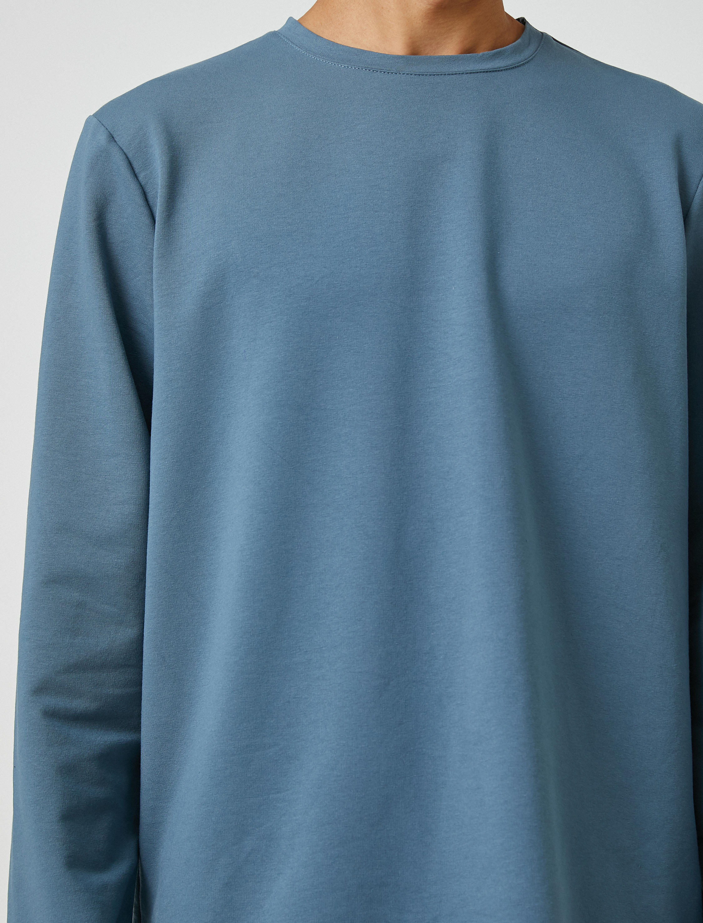   Basic Tişört Uzun Kollu Bisiklet Yaka