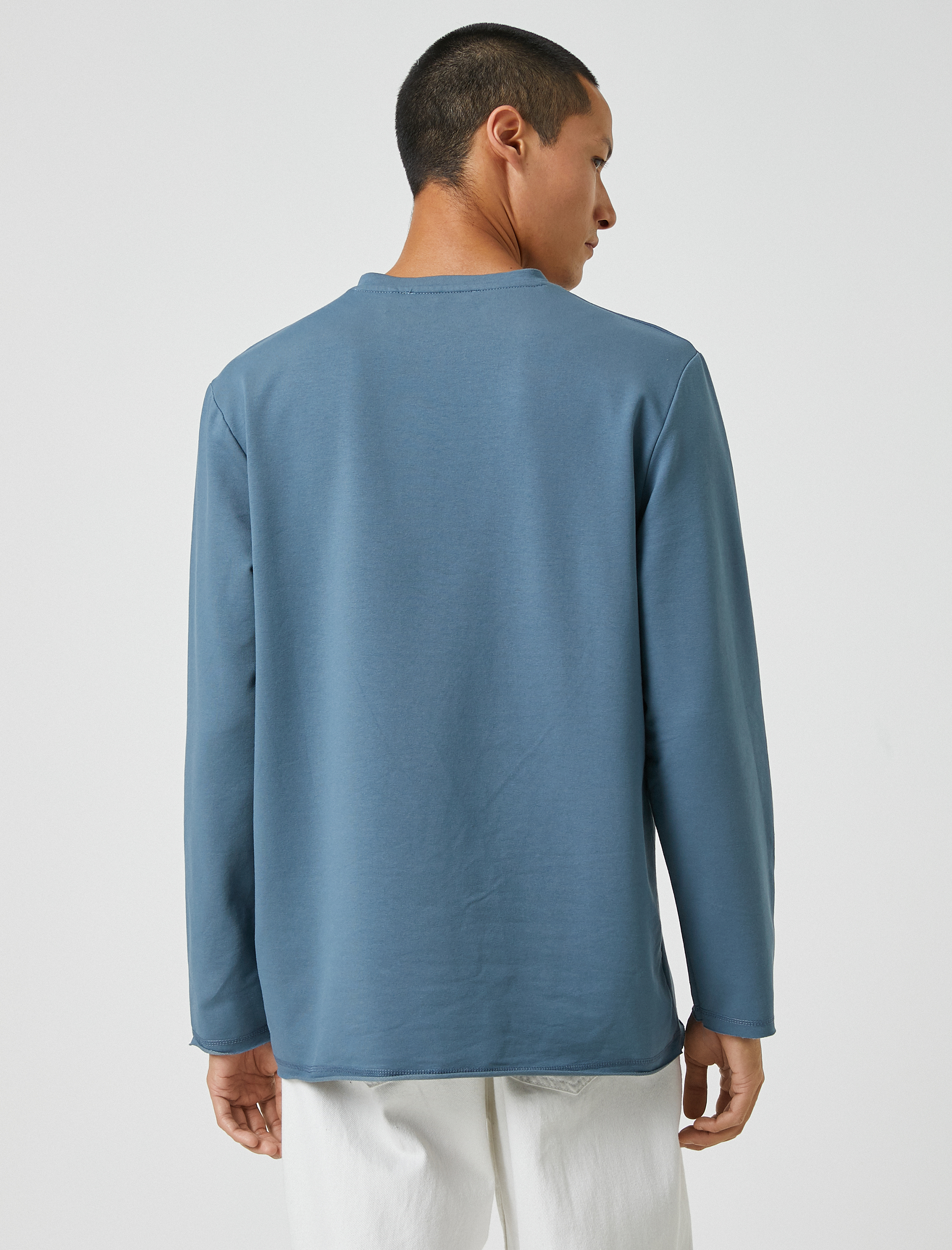   Basic Tişört Uzun Kollu Bisiklet Yaka