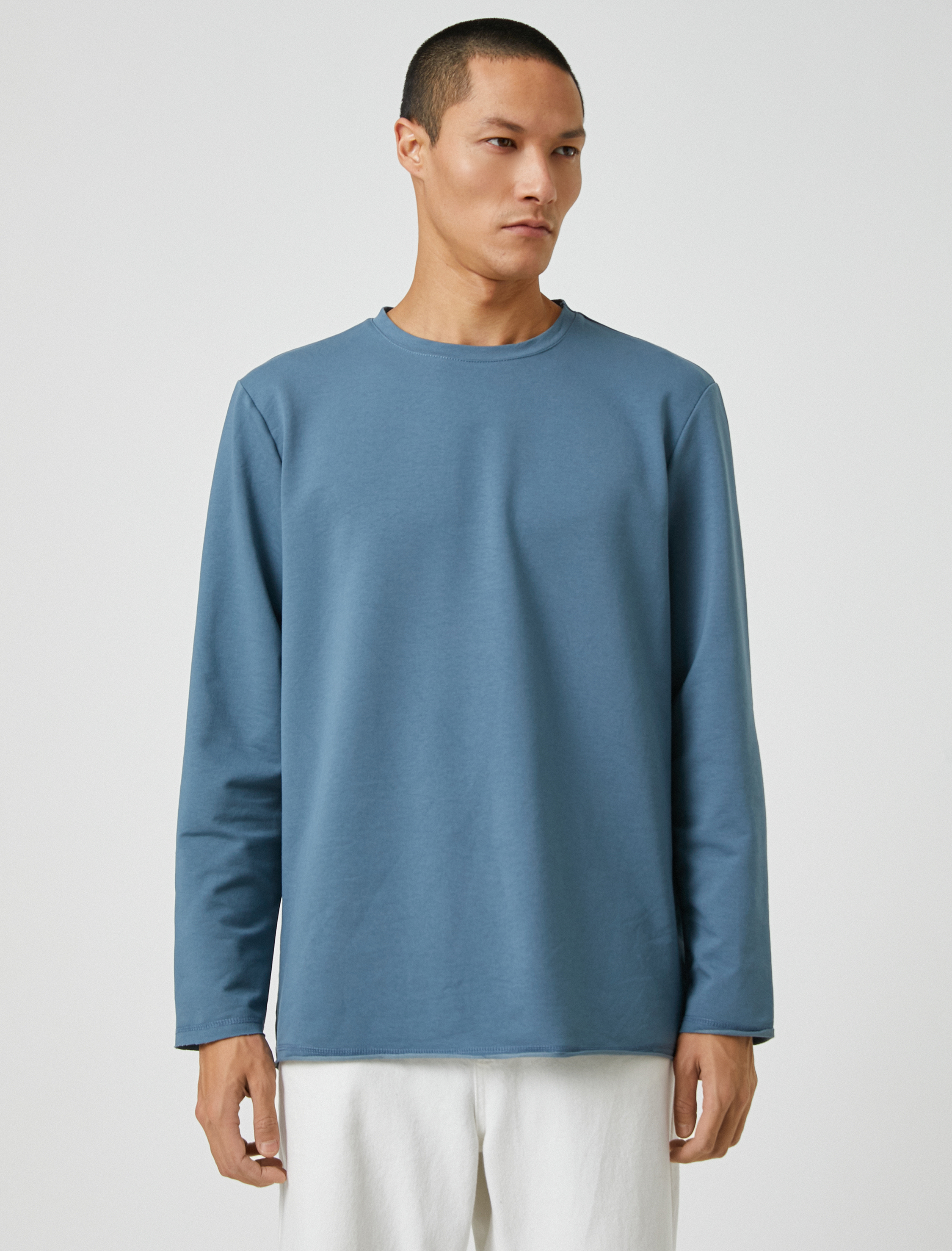   Basic Tişört Uzun Kollu Bisiklet Yaka