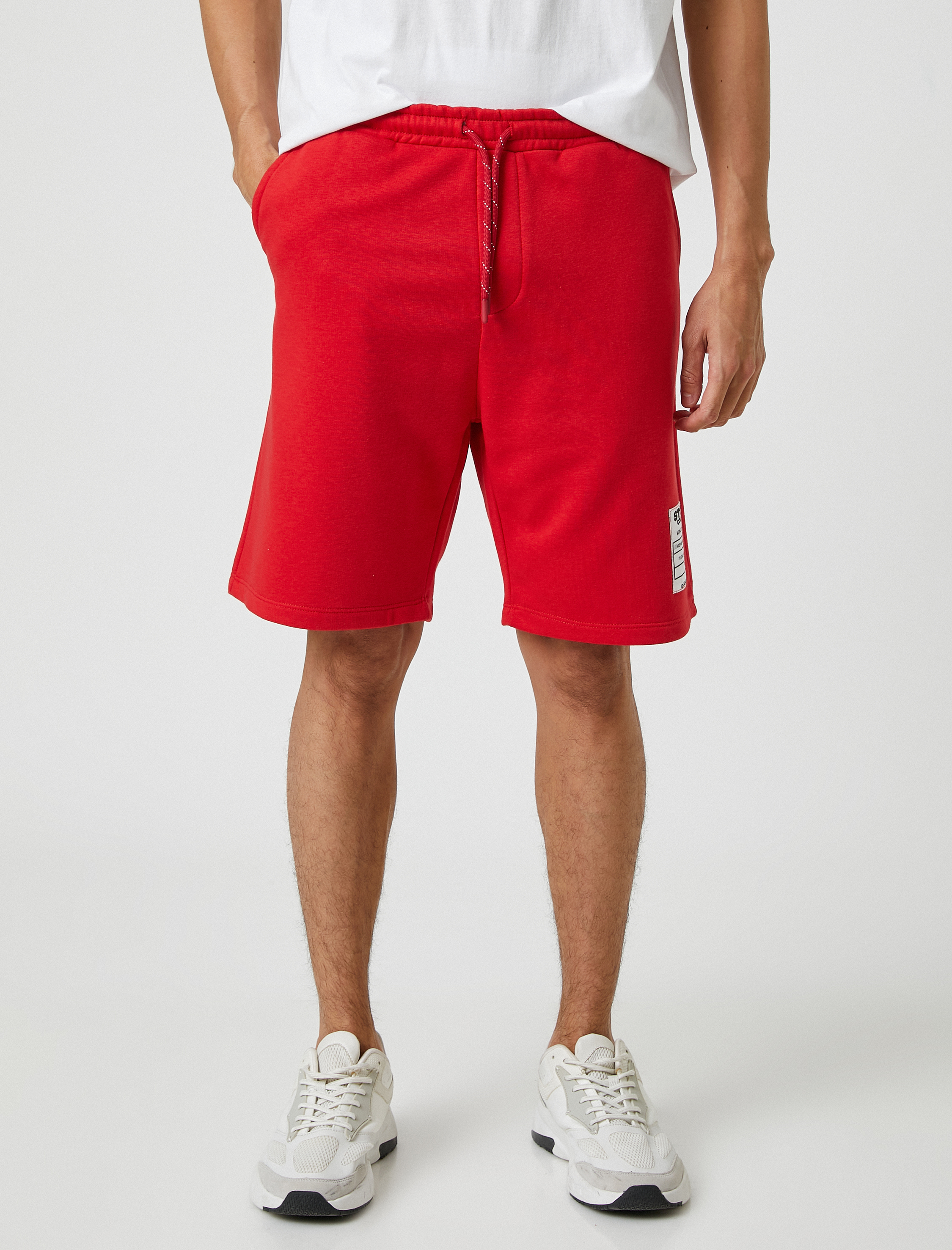   Basic Şort Beli Bağcıklı Slogan Etiket Baskılı Cepli