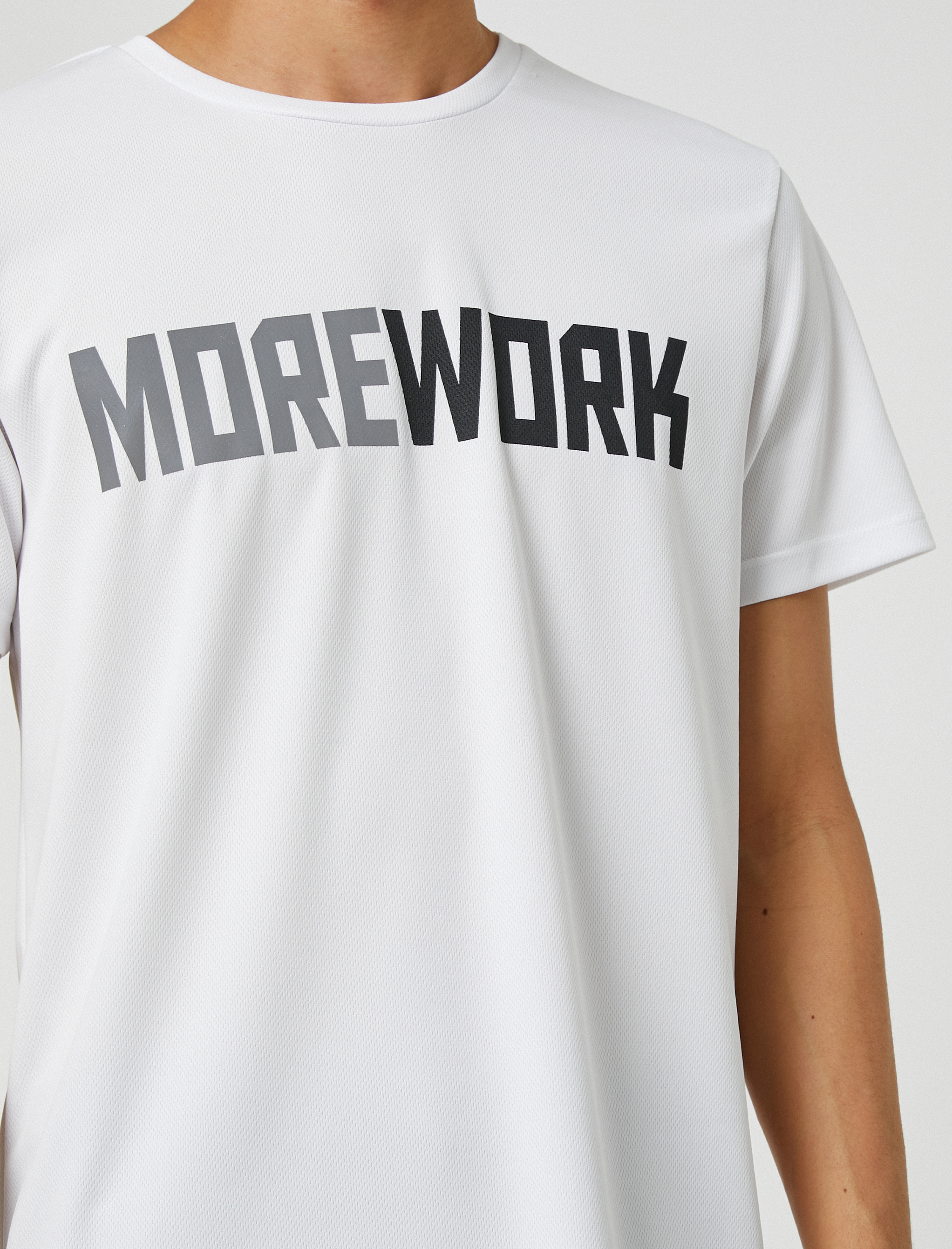   Spor Tişört Slogan Baskılı Bisiklet Yaka Nefes Alan Kumaş