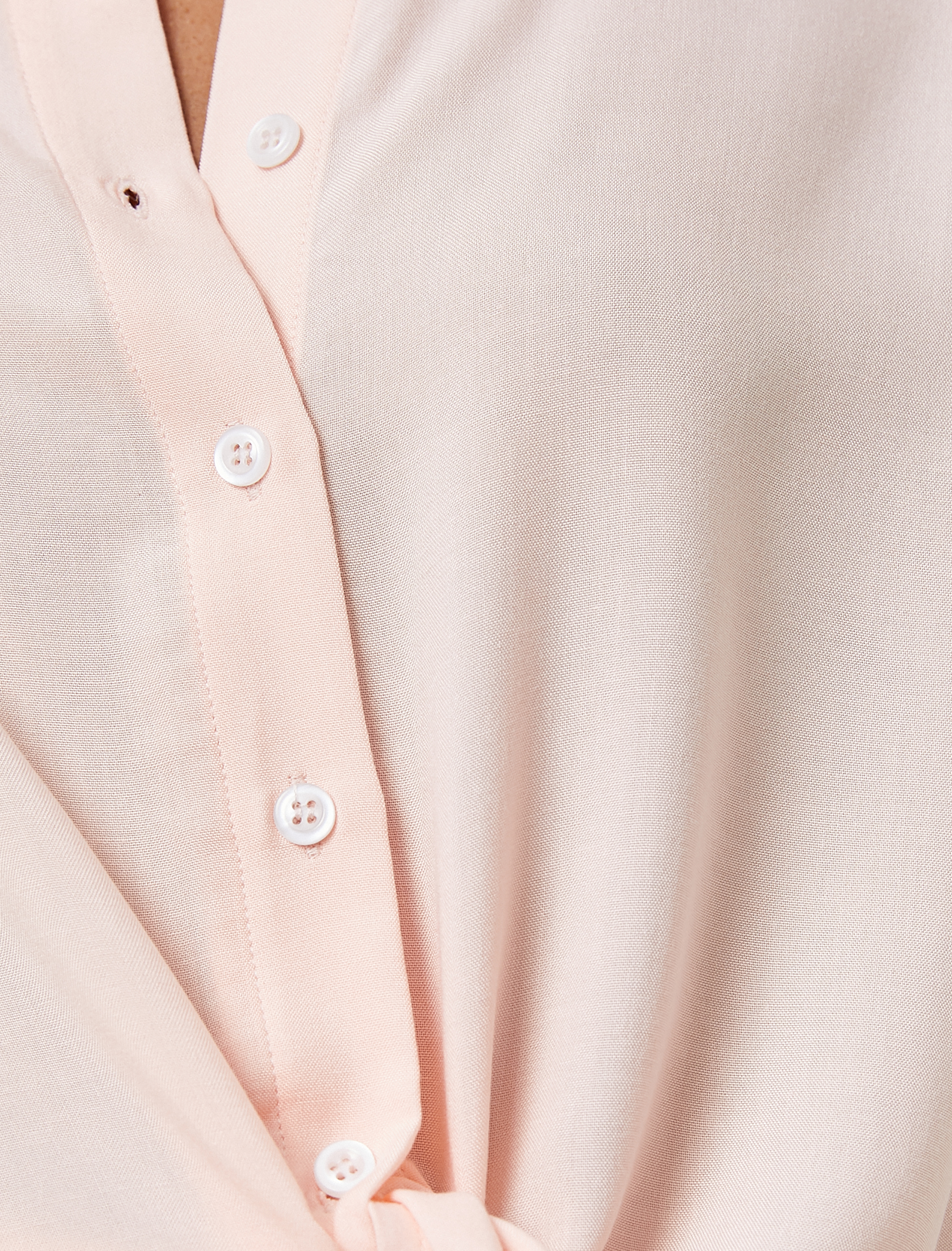   Önden Bağlamalı Gömlek Uzun Kollu Düğmeli Klasik Manşet Yaka