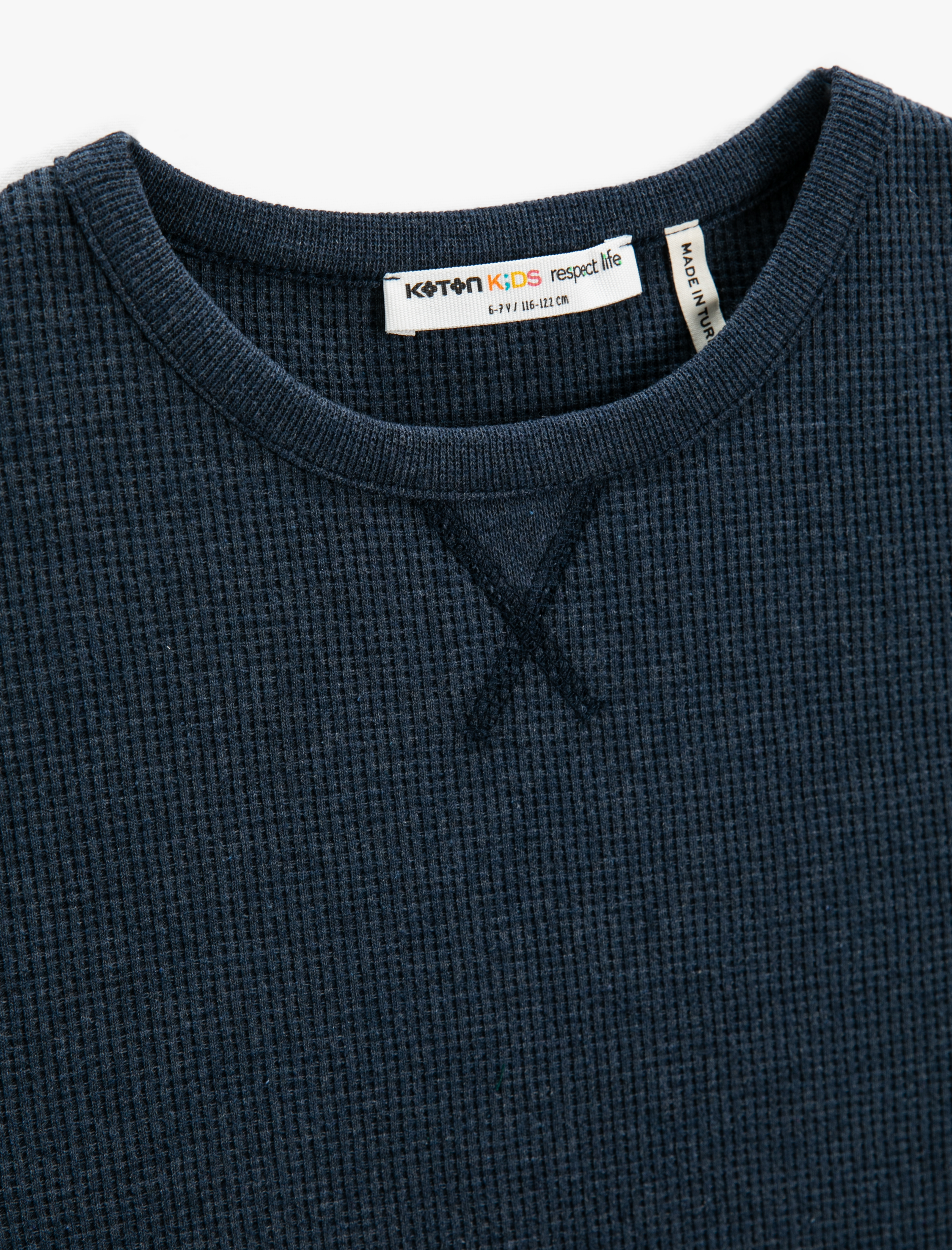  Erkek Çocuk Basic Kısa Kollu Tişört Etiket Detaylı Dokulu