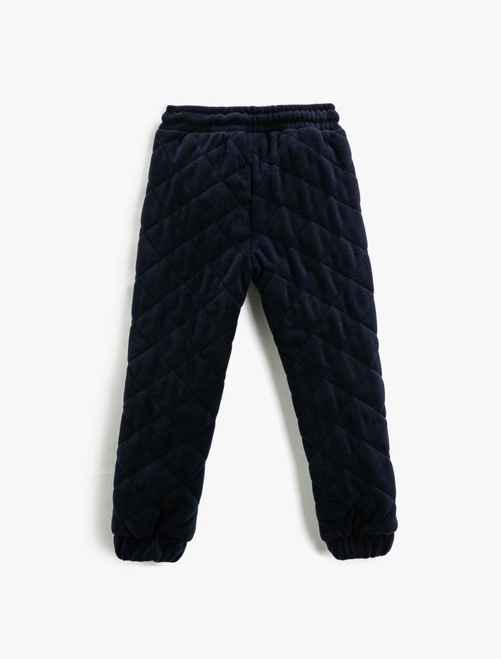 Erkek Çocuk Polar Jogger Eşofman Altı Kapitone Cepli Beli Bağlamalı
