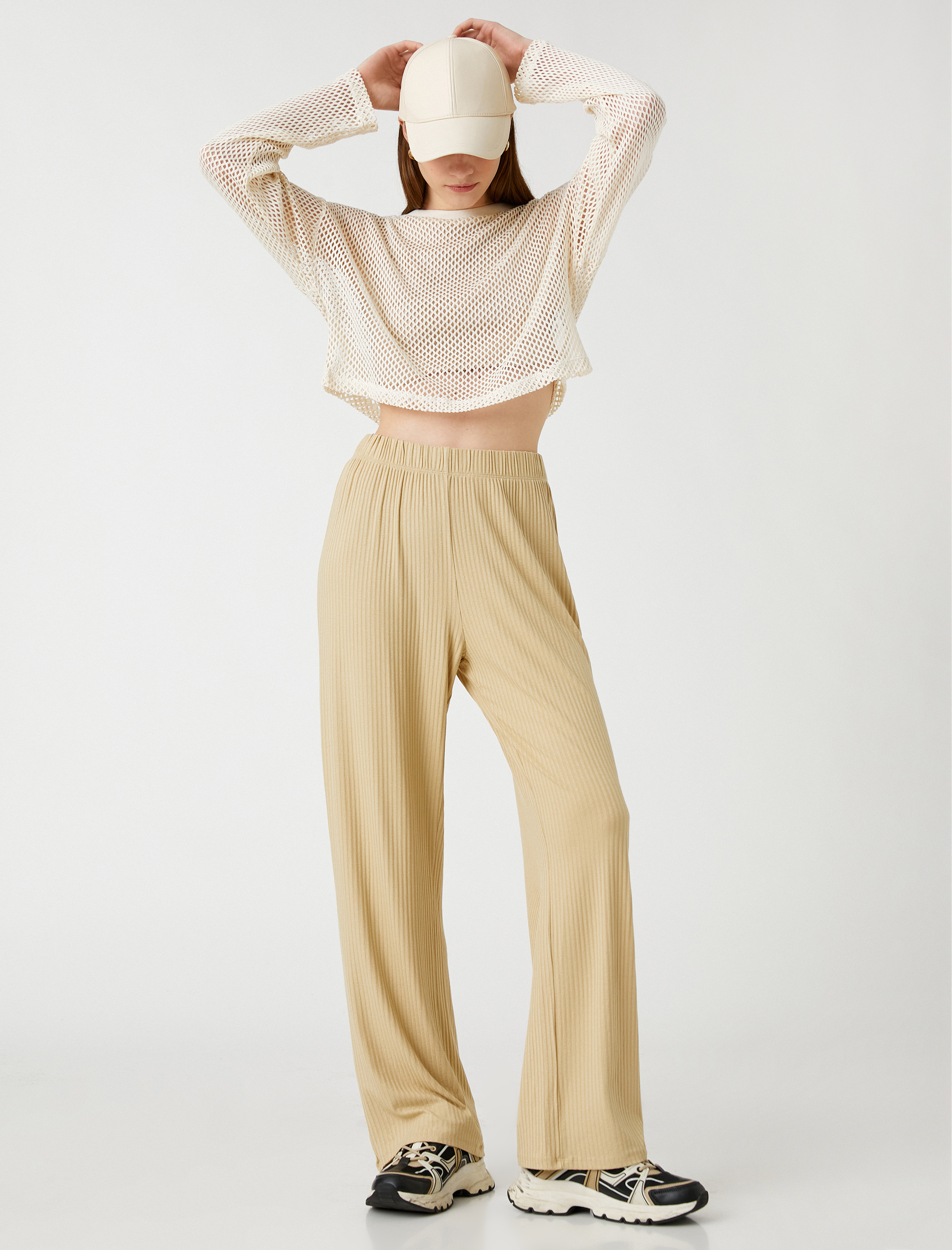   Kaşkorse Eşofman Altı Beli Lastikli Bol Paça