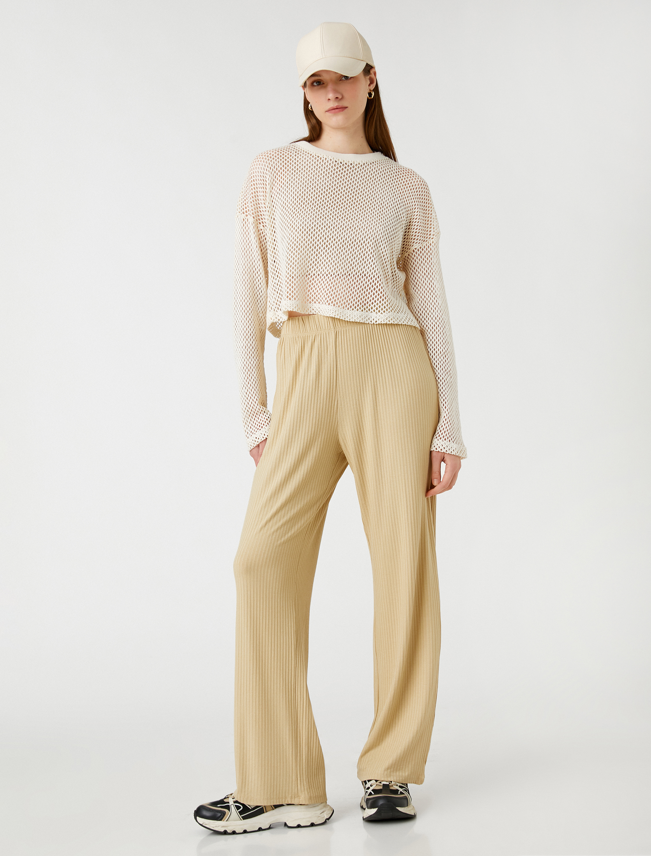   Kaşkorse Eşofman Altı Beli Lastikli Bol Paça