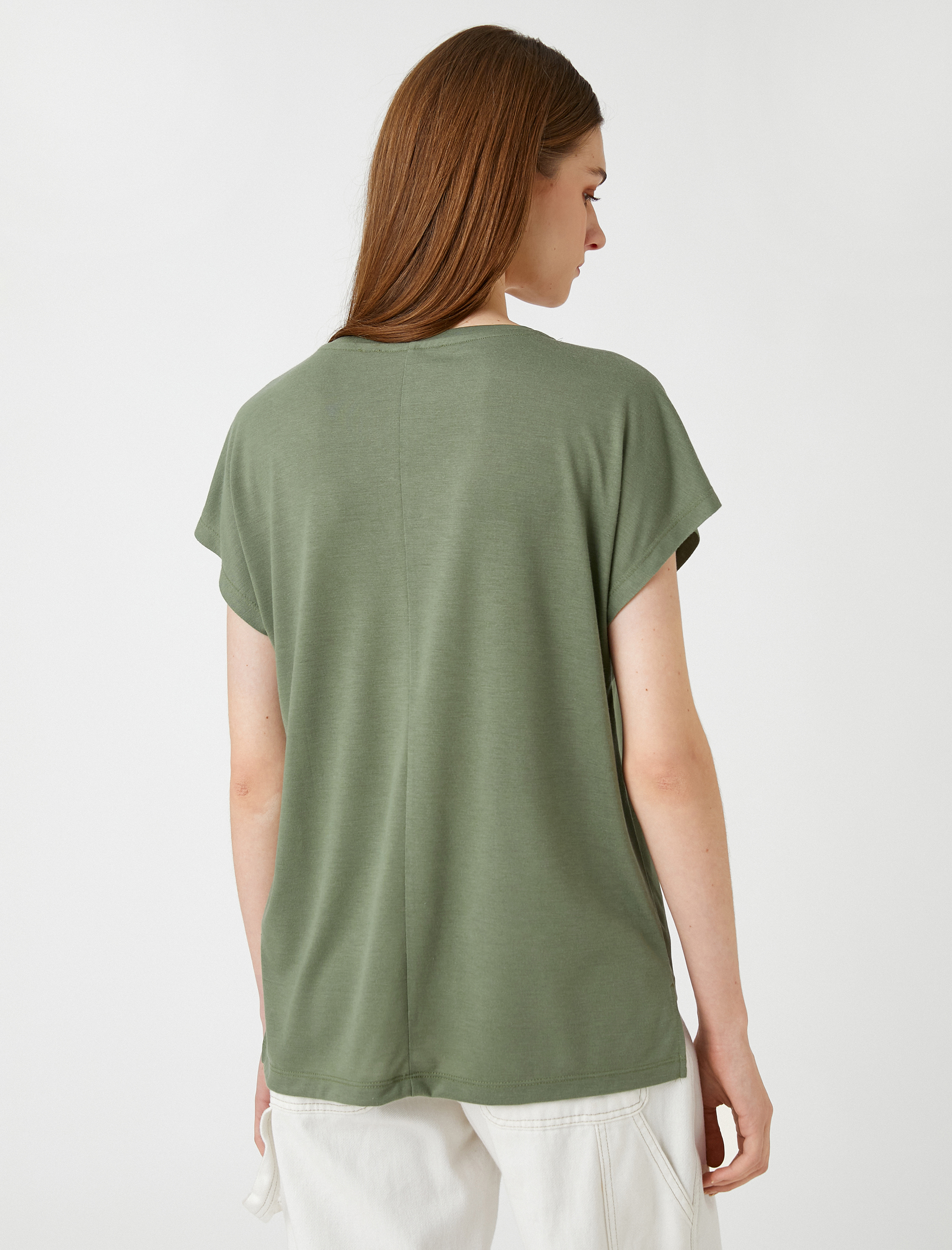   Çiçek Baskılı Tişört Kısa Kollu Bisiklet Yaka