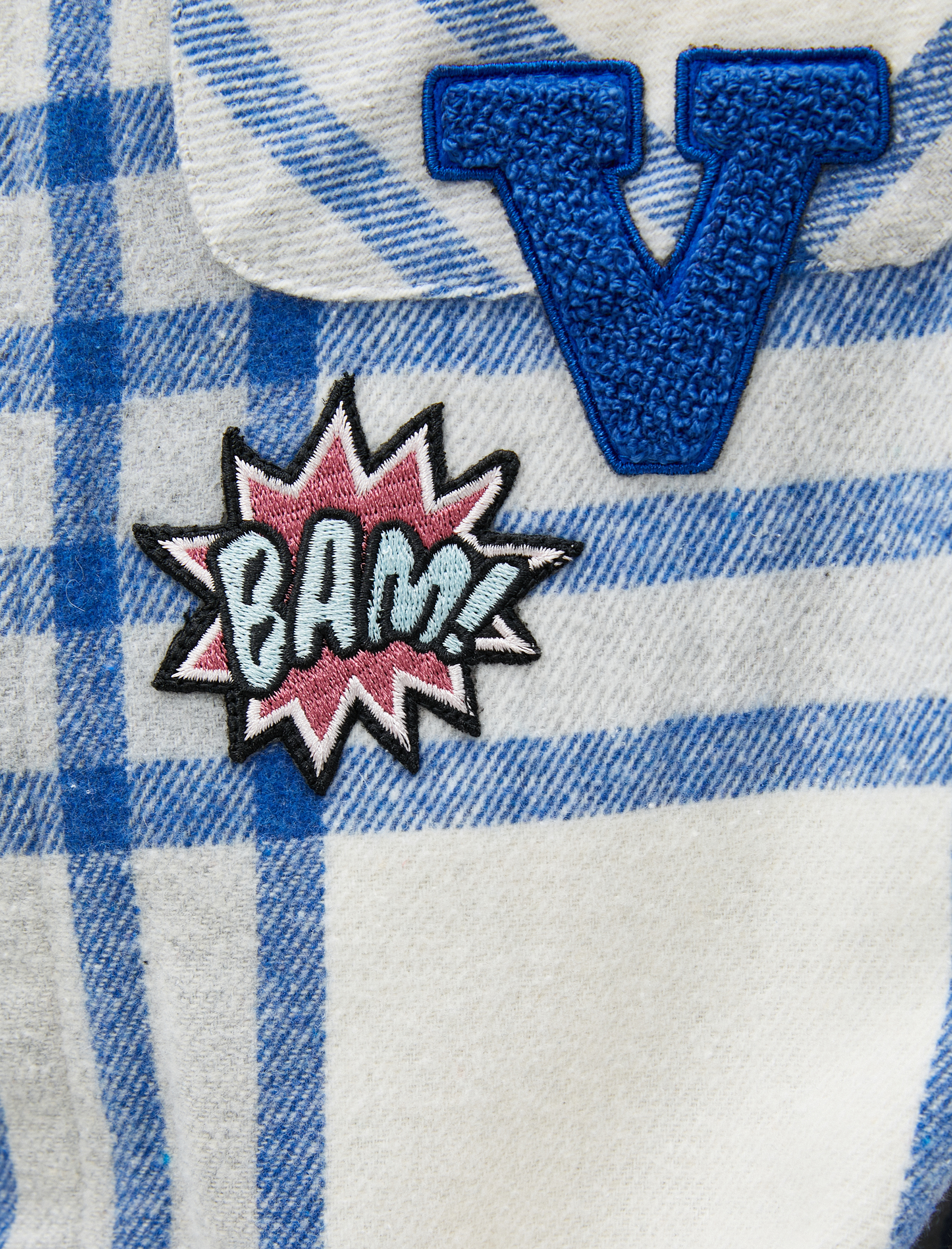   Ekoseli Kolej Gömlek Ceket İşlemeli Cep Detaylı Klasik Yaka