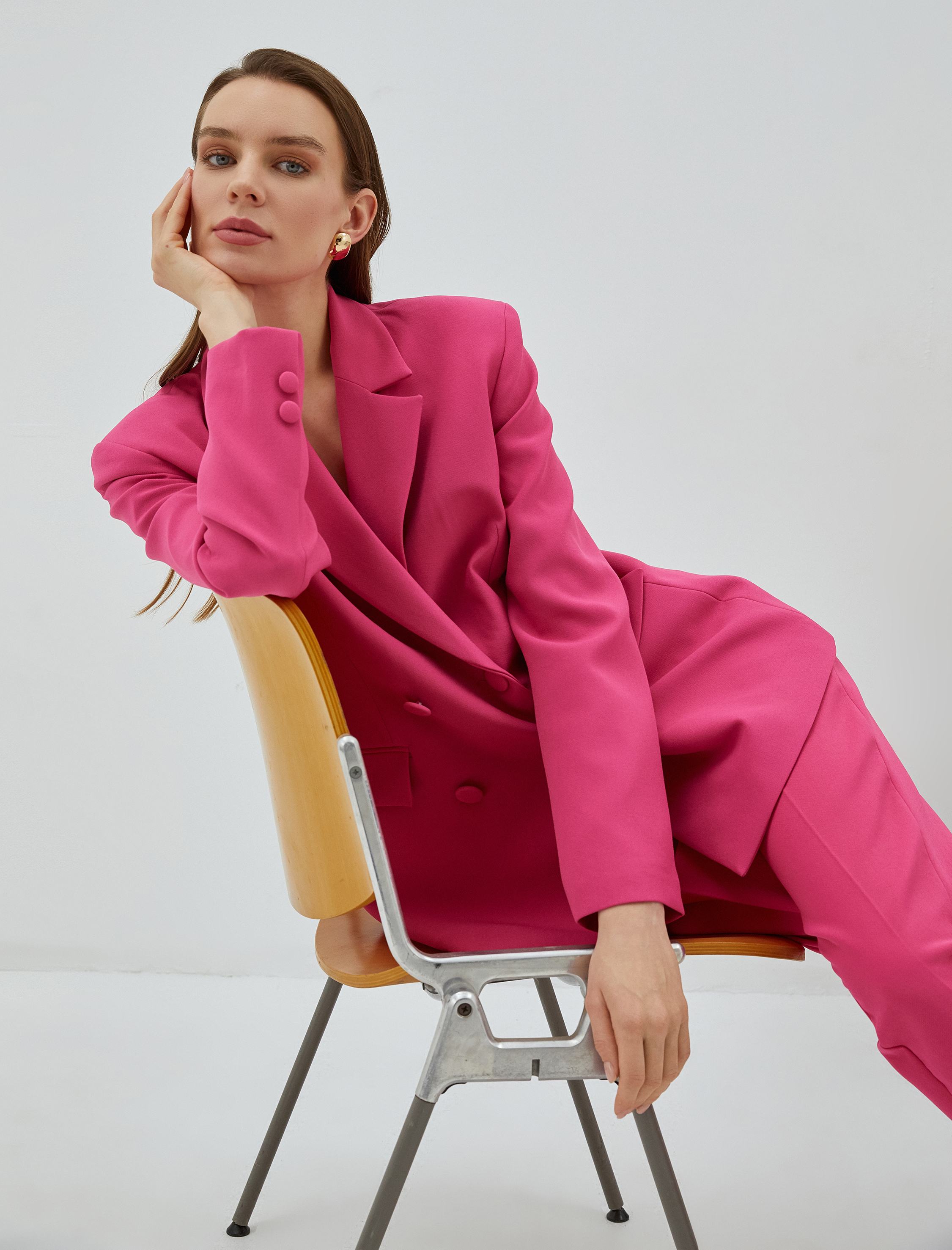   Kruvaze Blazer Ceket Kapaklı Cep Detaylı