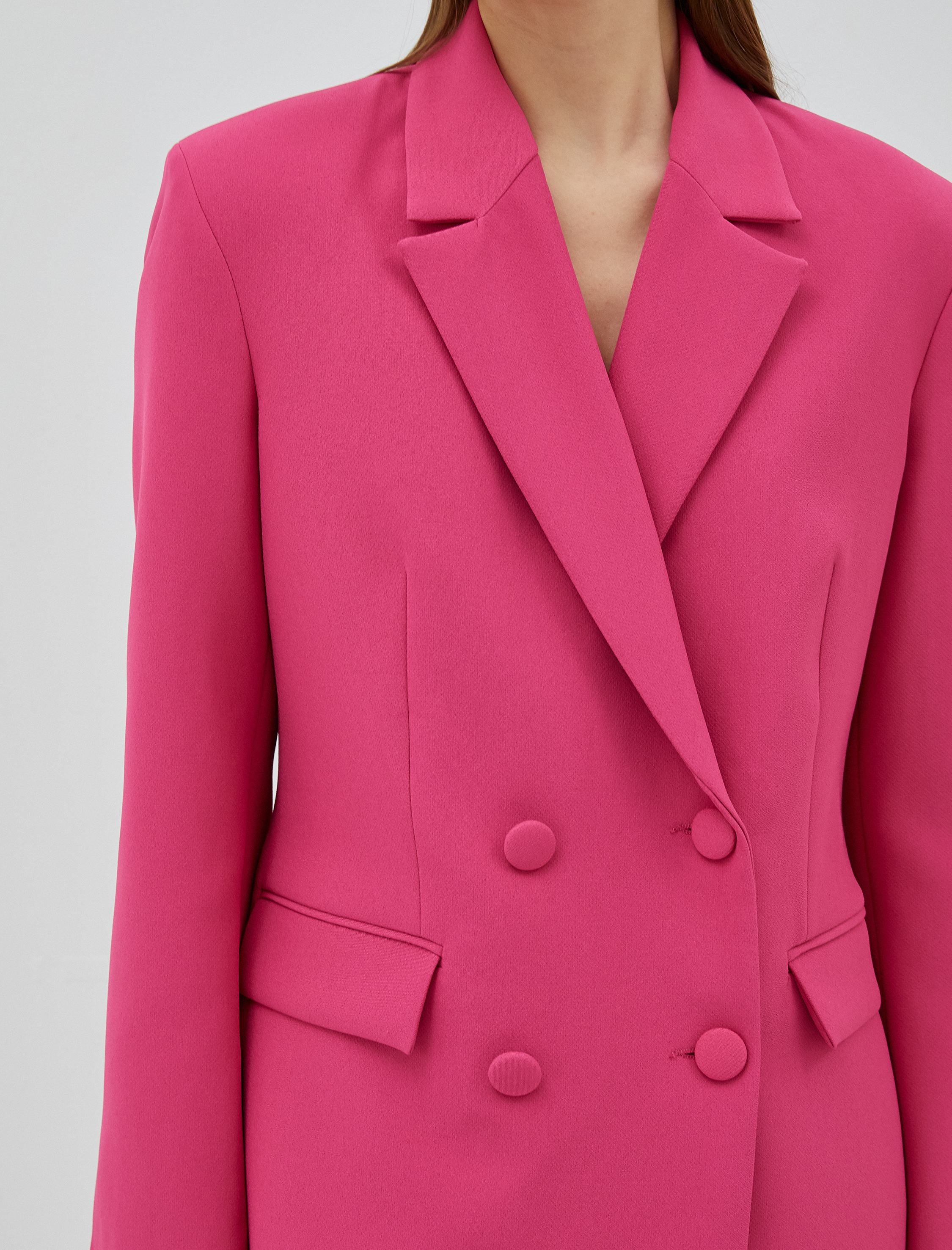   Kruvaze Blazer Ceket Kapaklı Cep Detaylı